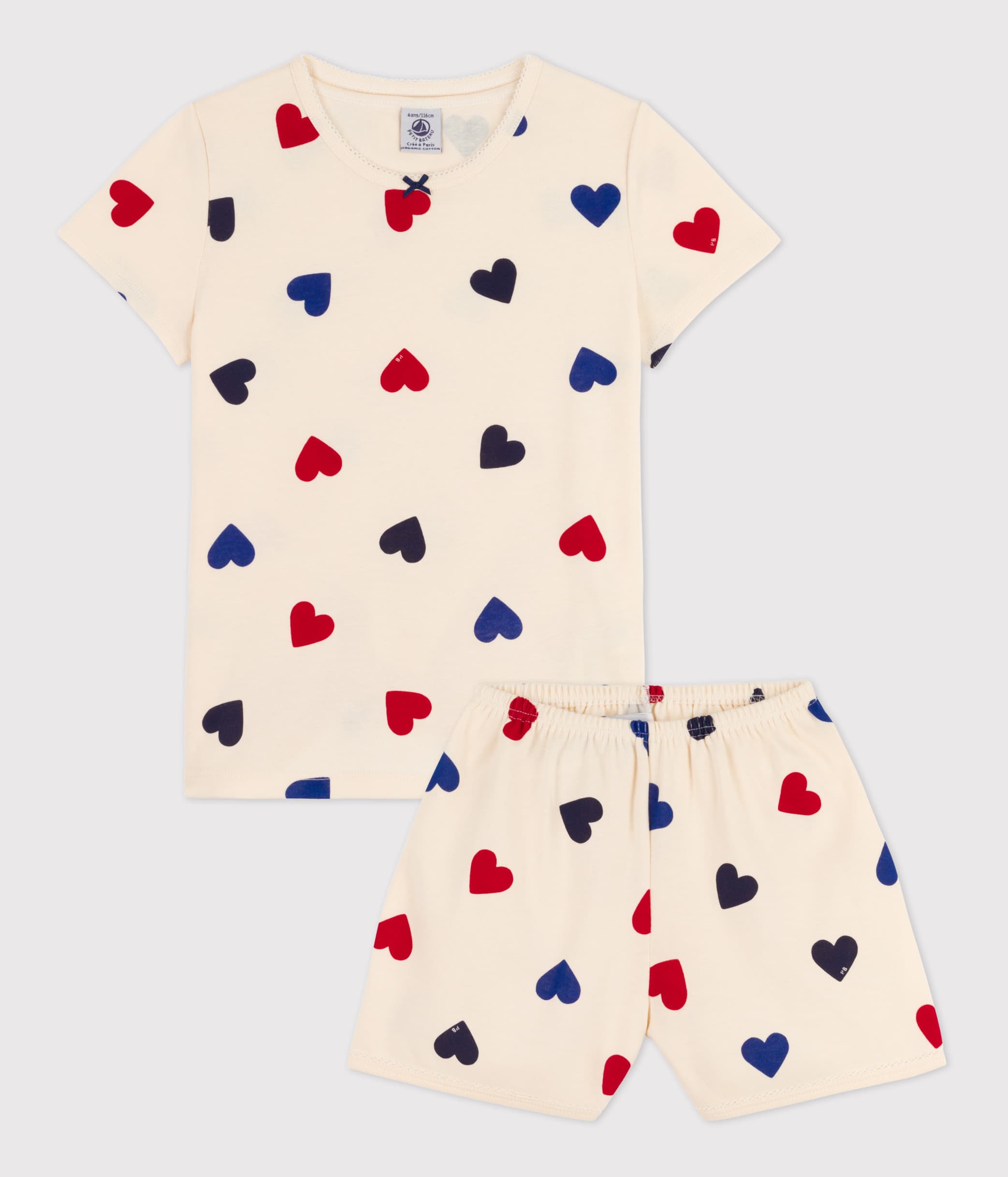 Pyjama cœur fille - garçon en côte 5234501140