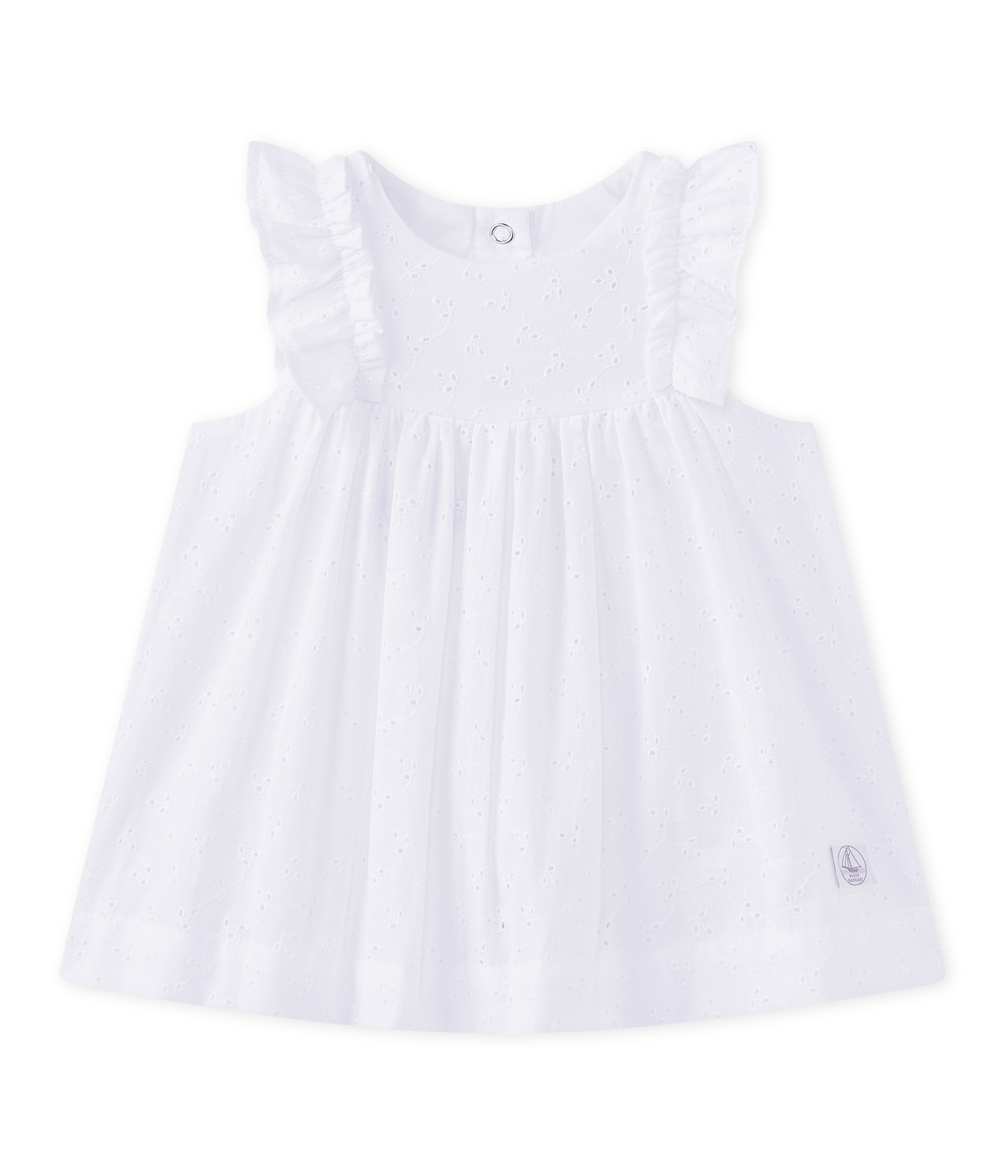 Robe Bebe Fille En Broderie Anglaise Ecume Petit Bateau