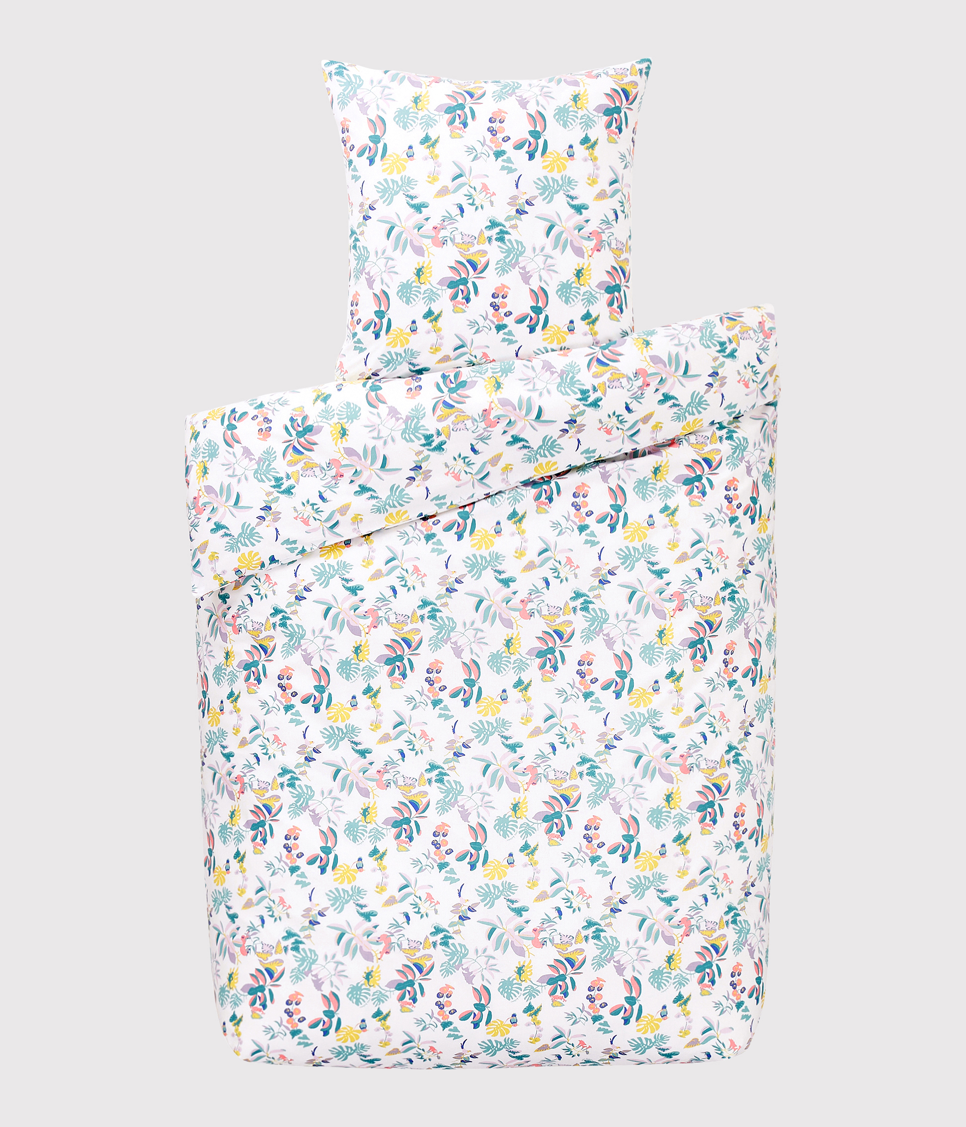 Parure De Lit Imprimee Jungle En Popeline Marshmallow Multico Petit Bateau