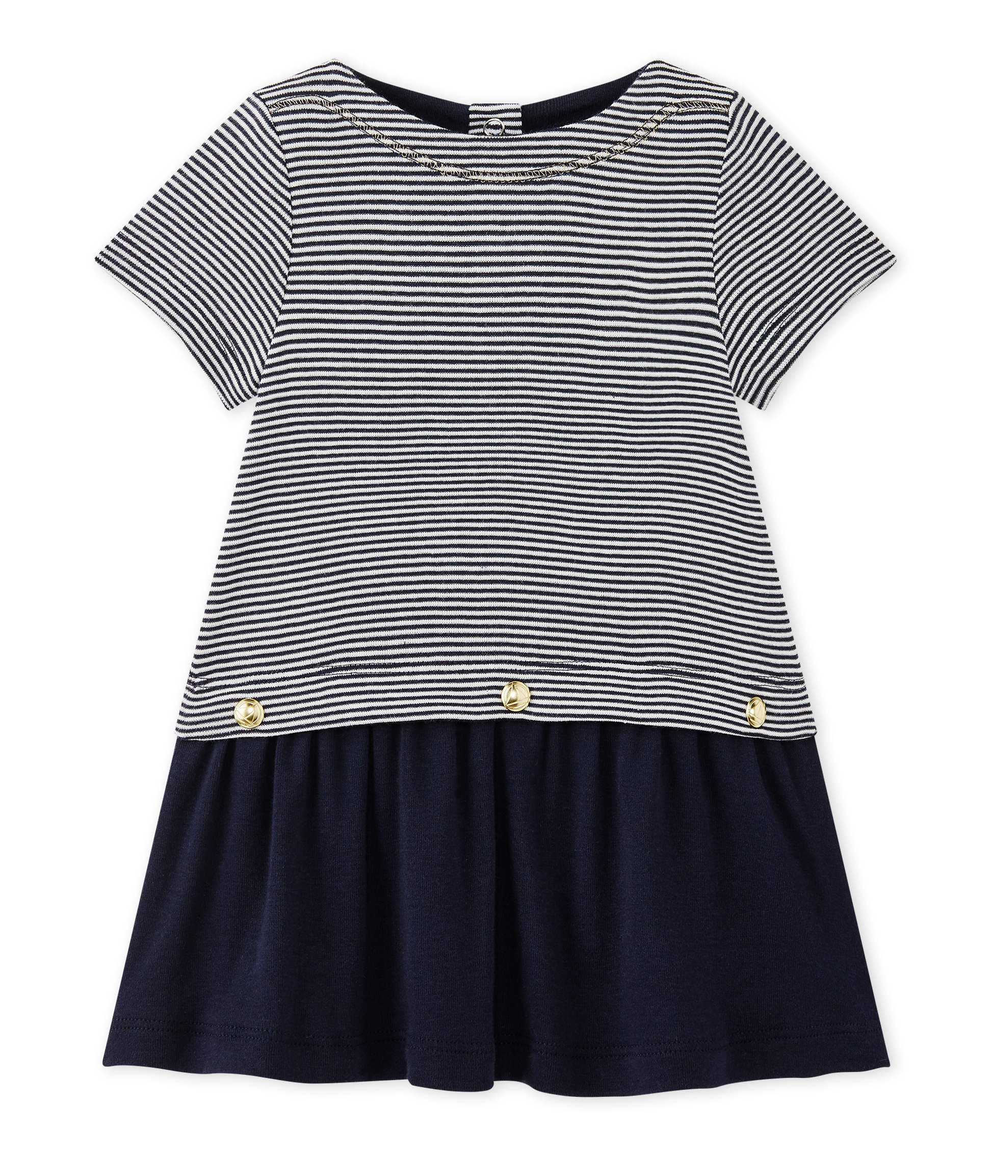 Robe Bebe Fille Rayee Milleraies Smoking Lait Petit Bateau