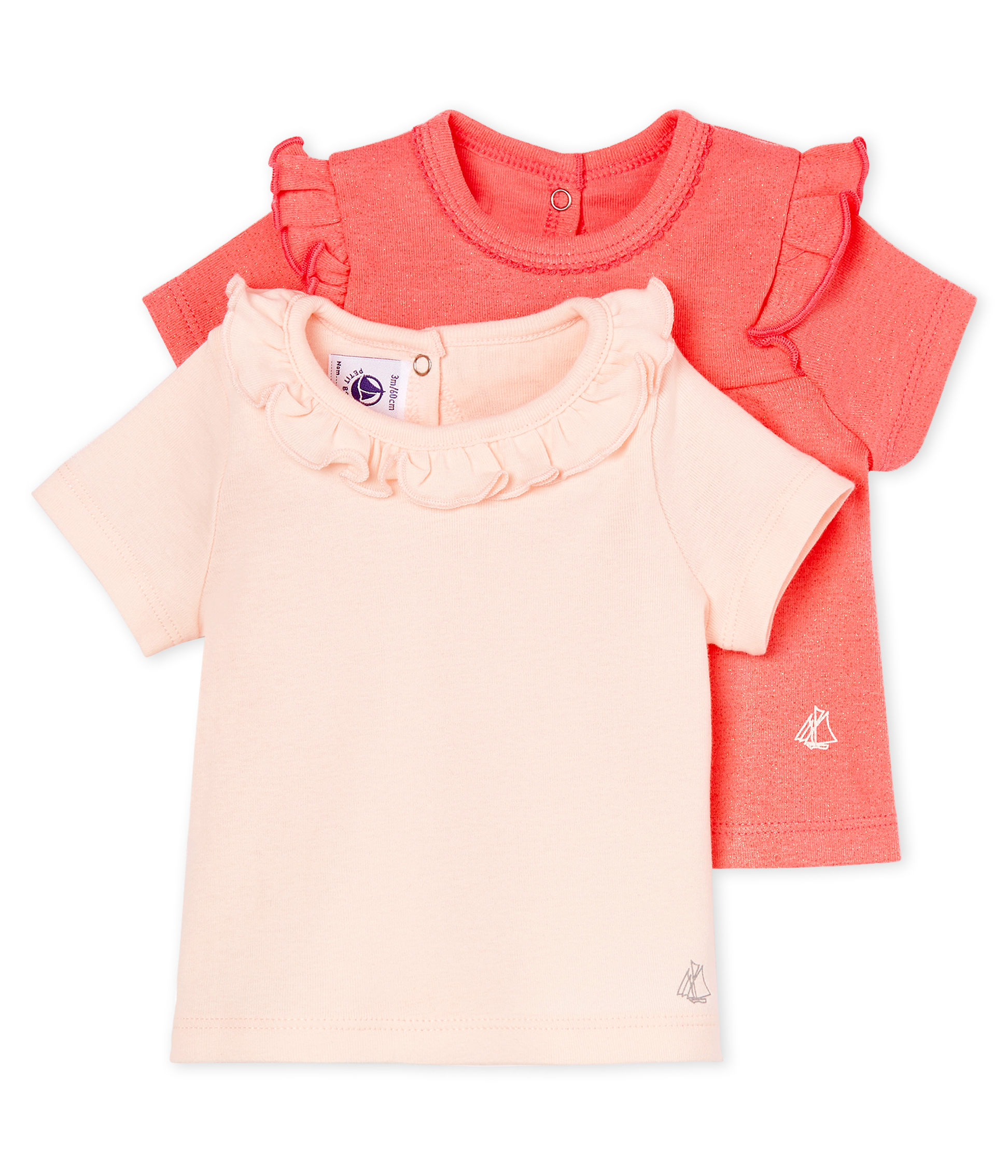 Lot de 2 tee-shirts manches courtes bébé fille