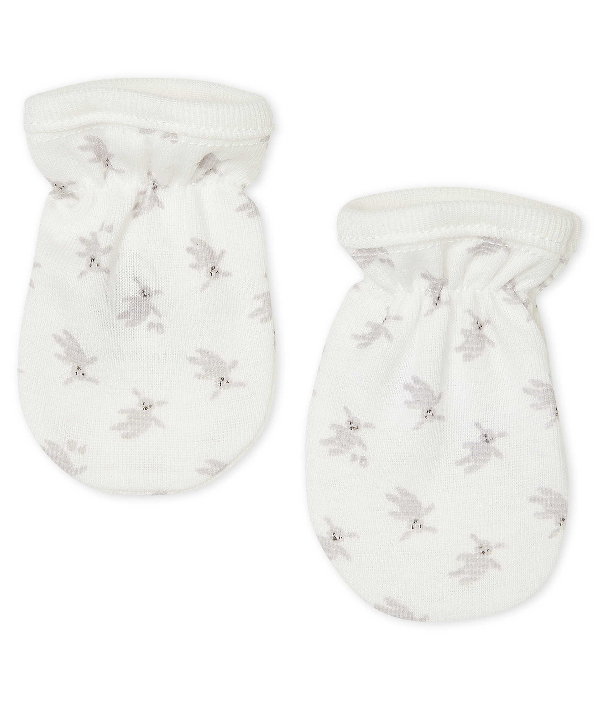 Moufles Anti Griffures Bebe En Cote Marshmallow Multico Petit Bateau