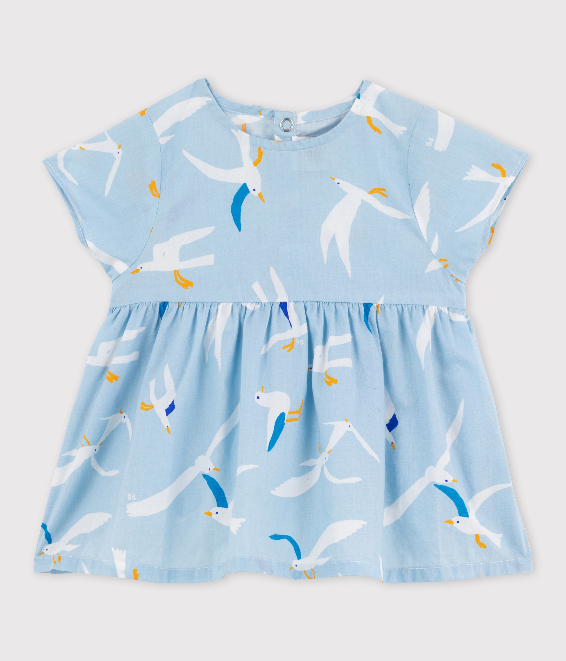 Petit Bateau Blouse Manche Courte Bébé Fille - Col Bateau En Gaze De Coton