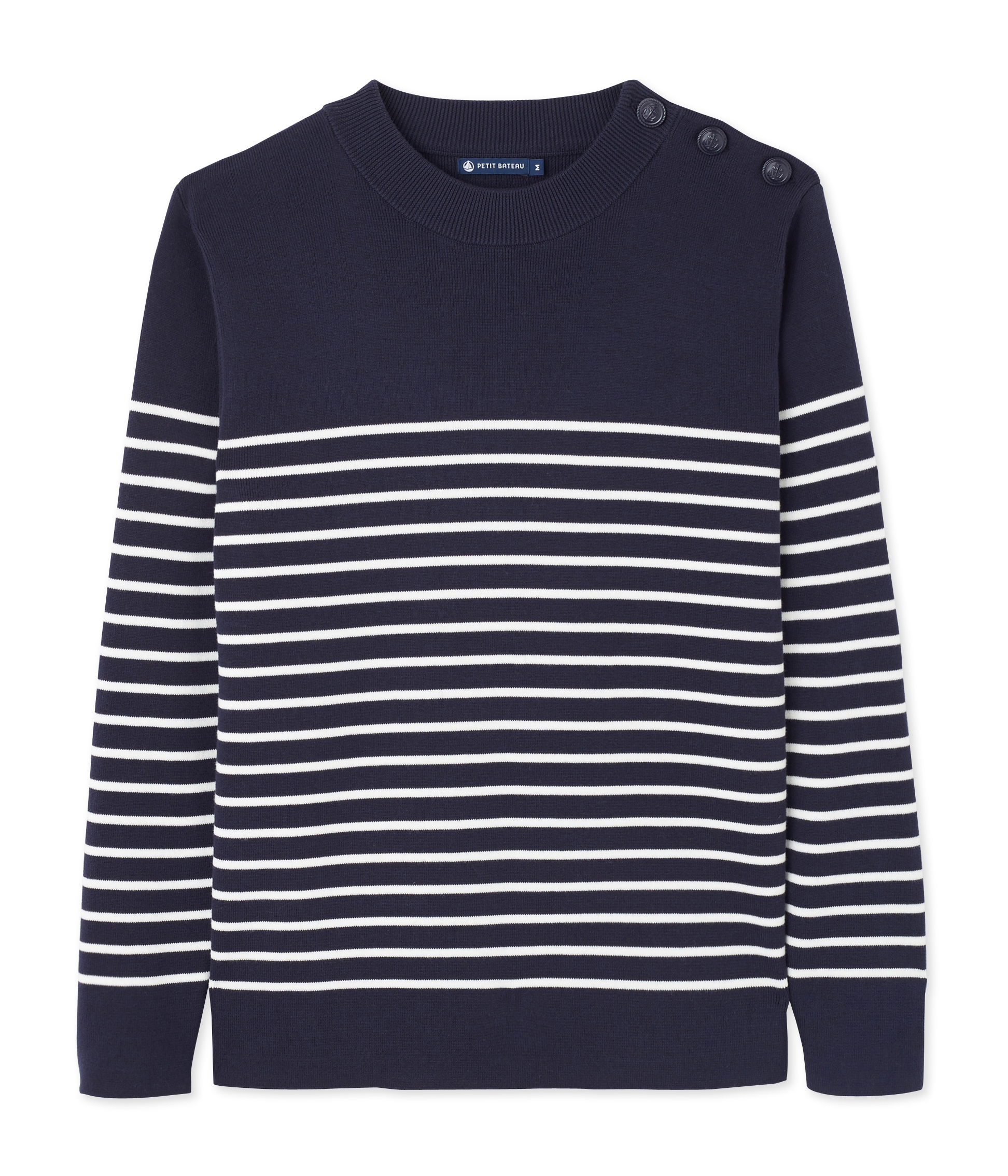 Pull marin homme à rayure placée