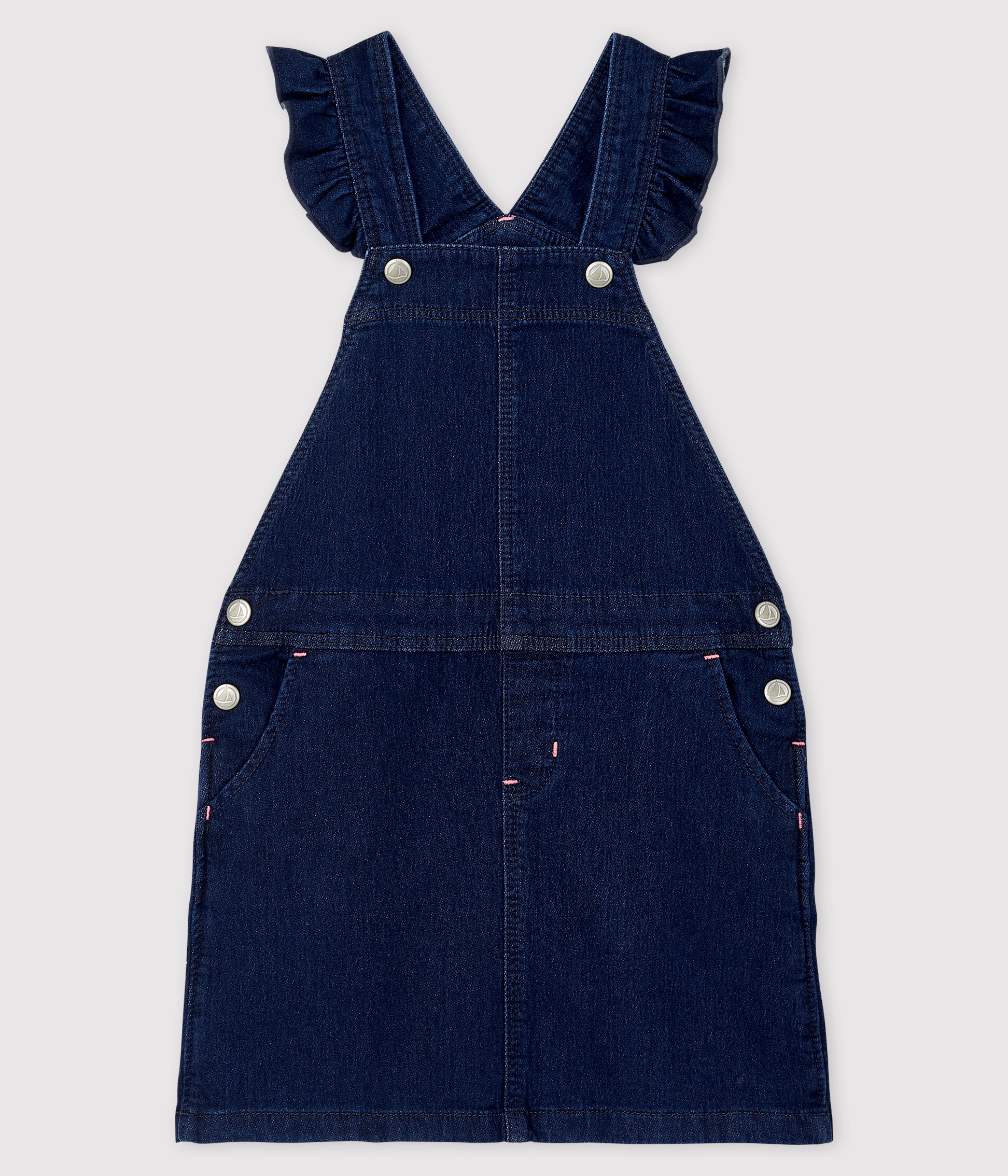 Robe salopette enfant fille DENIM BLEU FONCE Petit Bateau