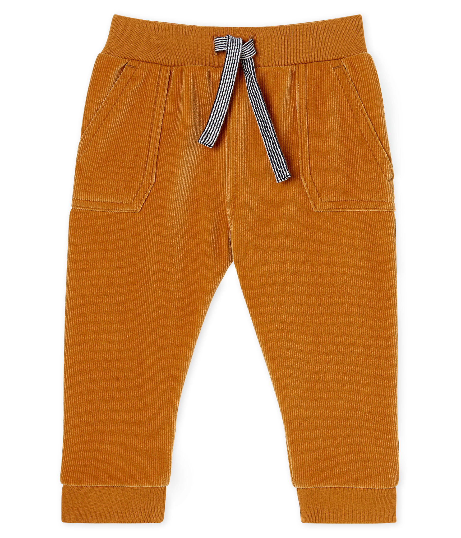 Pantalon bébé garçon en maille velours côtelé