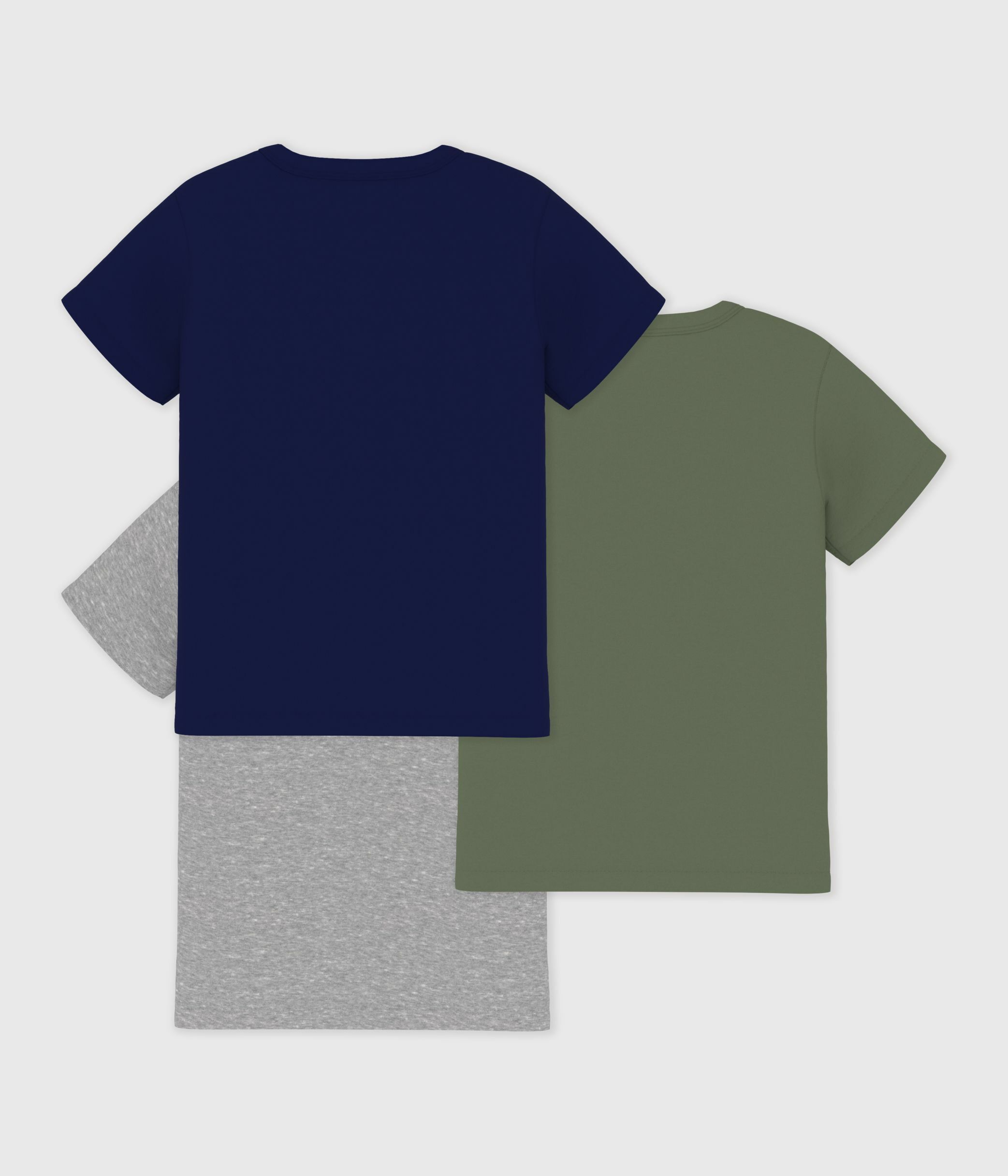 Lot de tee-shirts enfant en coton manches courtes uni variante 1 A0FLA00 |  Petit Bateau