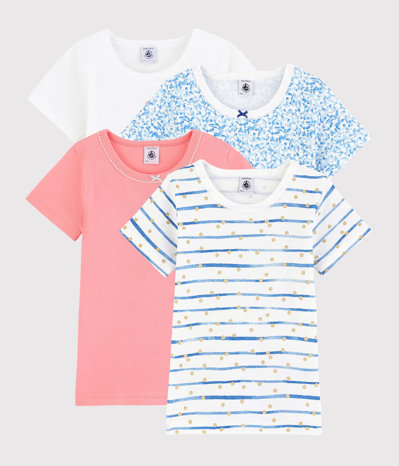 Petit Bateau T-Shirt Manches Courtes Fille – Coton Rayé Cœur – Qualité Iconique Française Depuis 1893