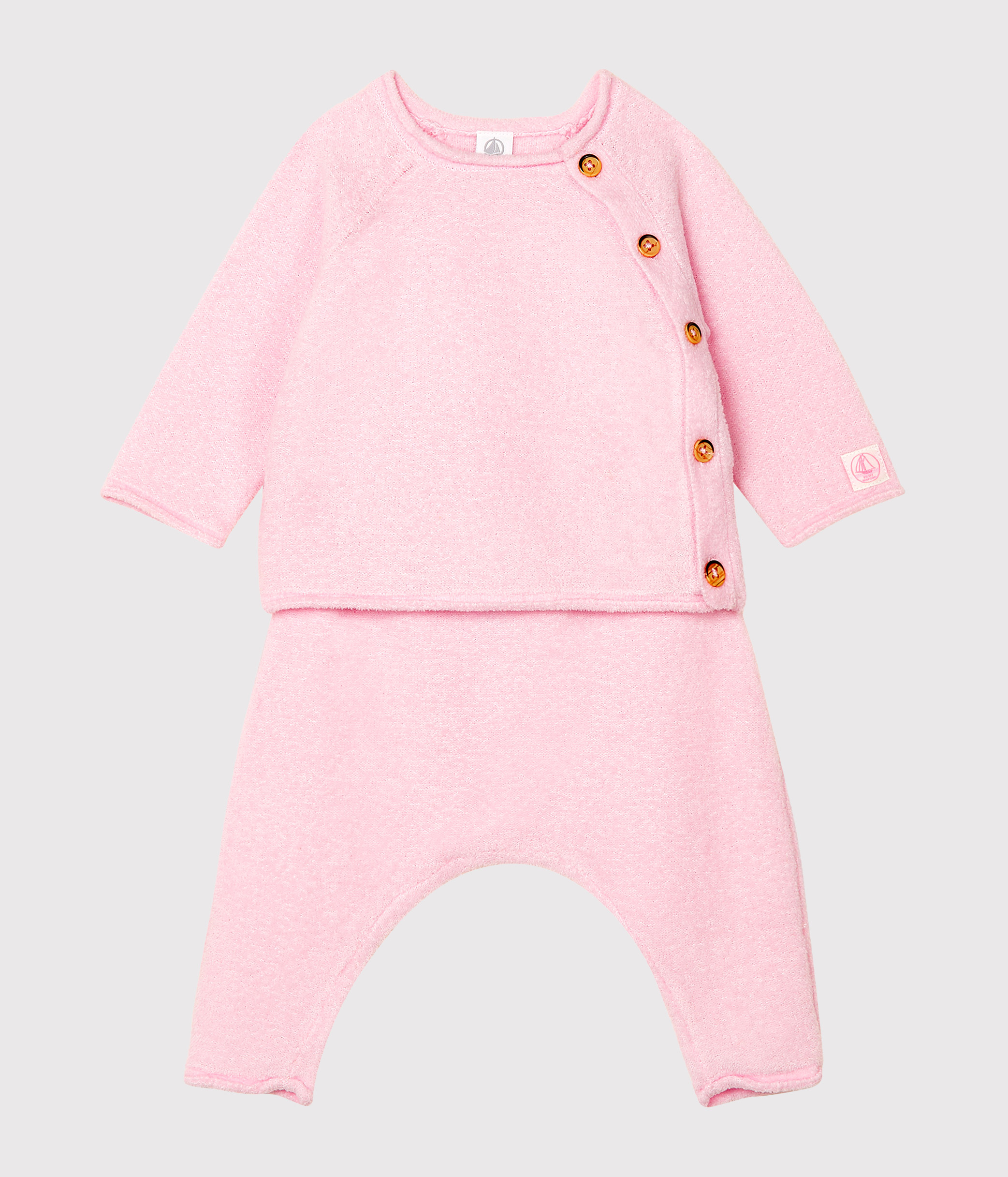 Ensemble Deux Pieces Bebe En Coton Laine Merinos Et Polyester Fleur Petit Bateau Ensemble Deux Pieces Bebe En Coton Laine Merinos Et Polyester Fleur Petit Bateau