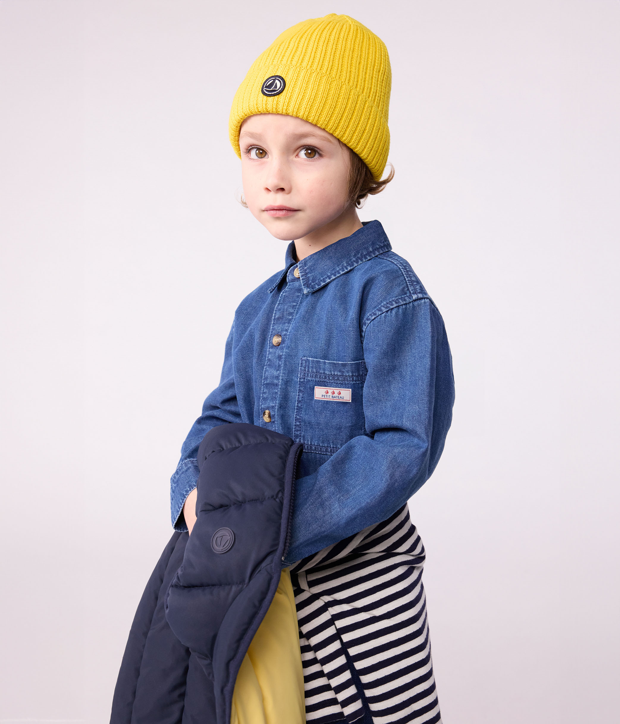 Bonnet Naissance En Coton Tricoté Petit Bateau - Détail Cœur Brodé, Point Mousse - Mixte, Cadeau Naissance
