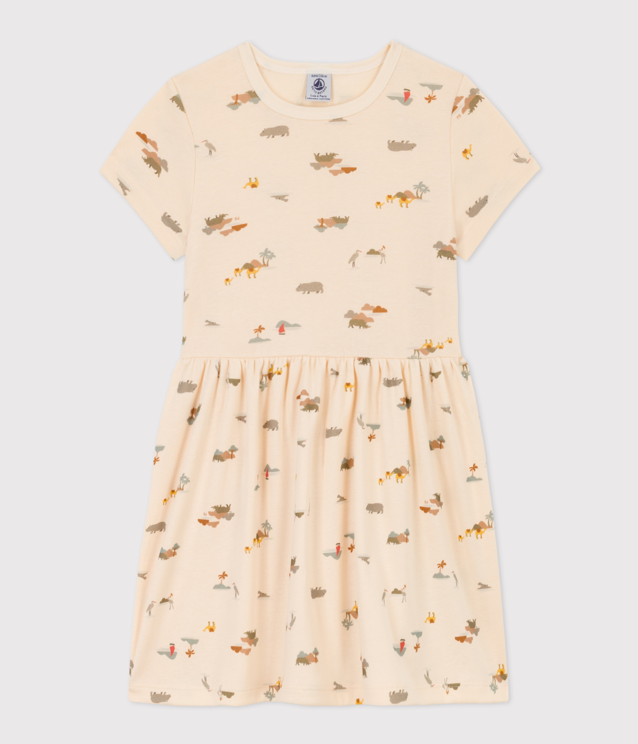 Tunique Petit Bateau Imprimée Avec Dentelle - Taille 12 Ans - Très Bon État Occasion
