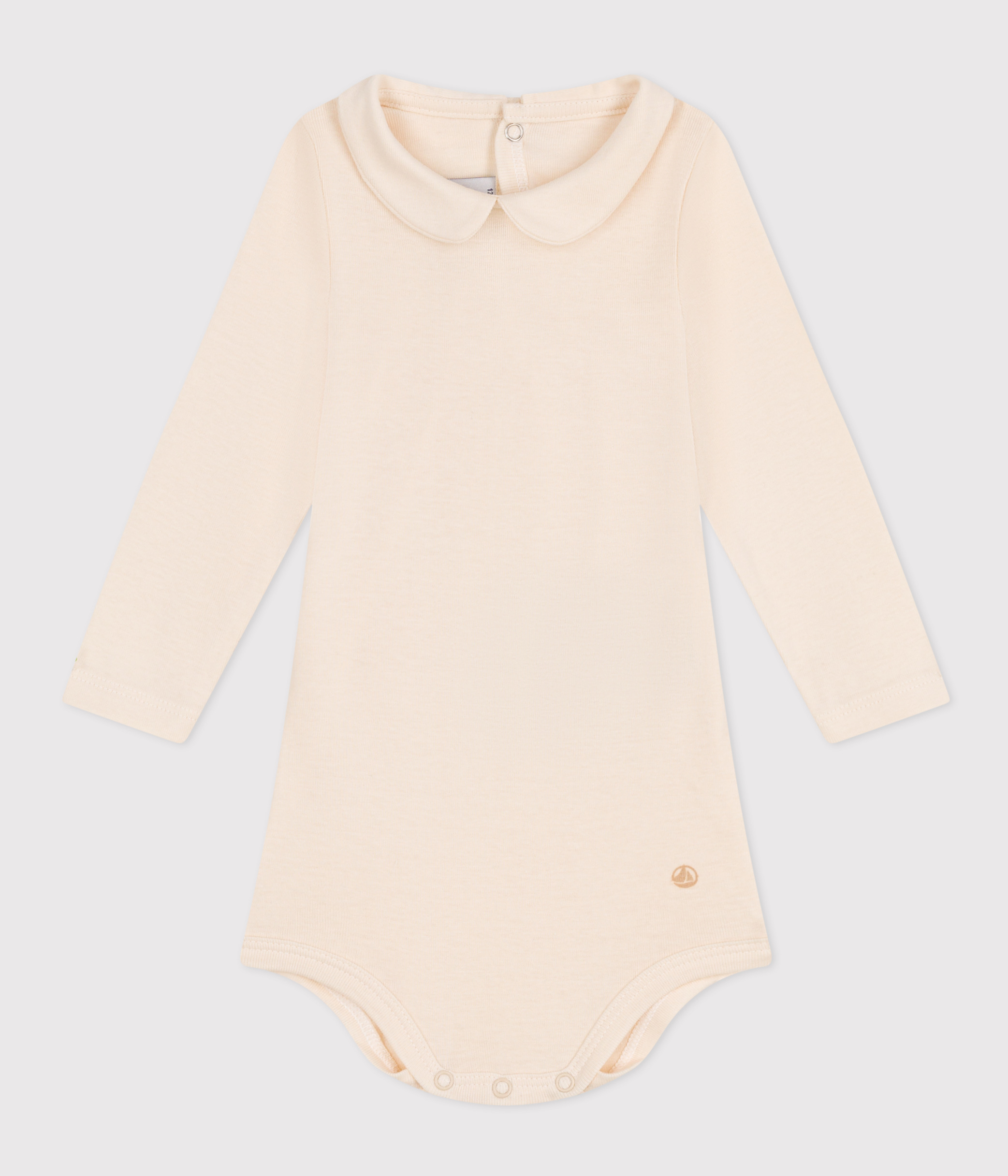 Body manches longues à col en coton bébé Marshmallow Petit Bateau Body manches longues à col en coton bébé Marshmallow Petit Bateau