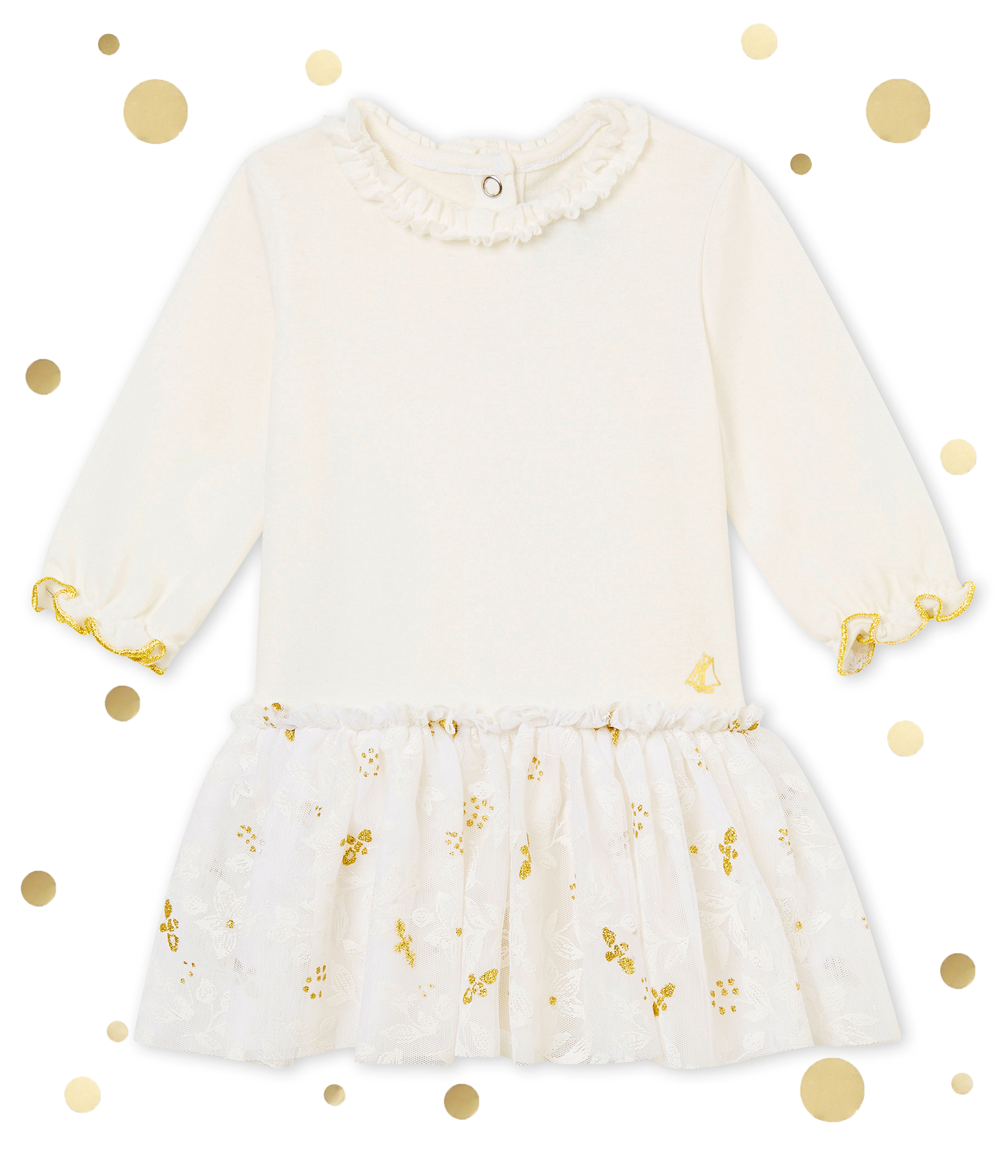 Robe Tulle Bebe Fille Marshmallow Multico Petit Bateau