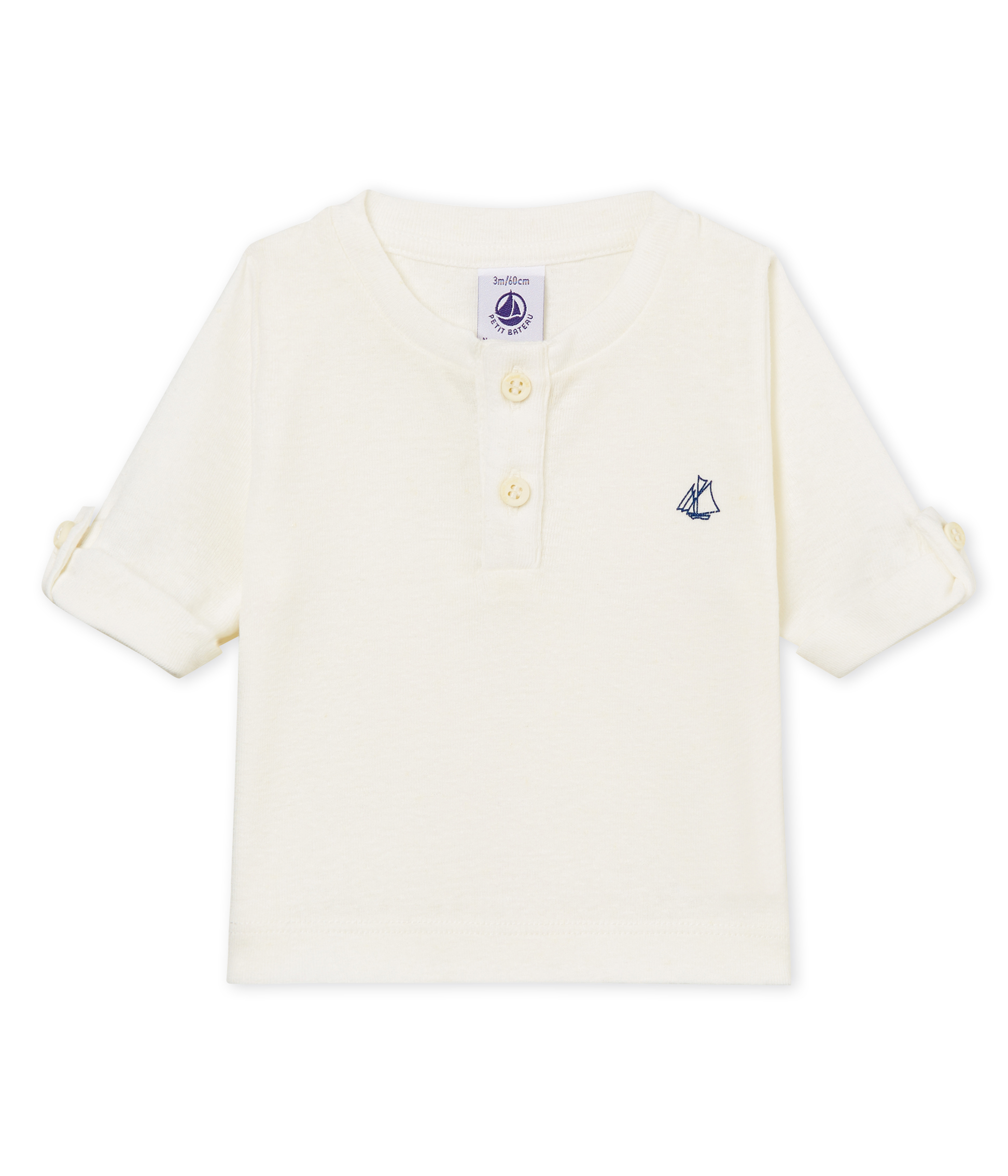 Tee-shirt manches longues bébé garçon en coton lin