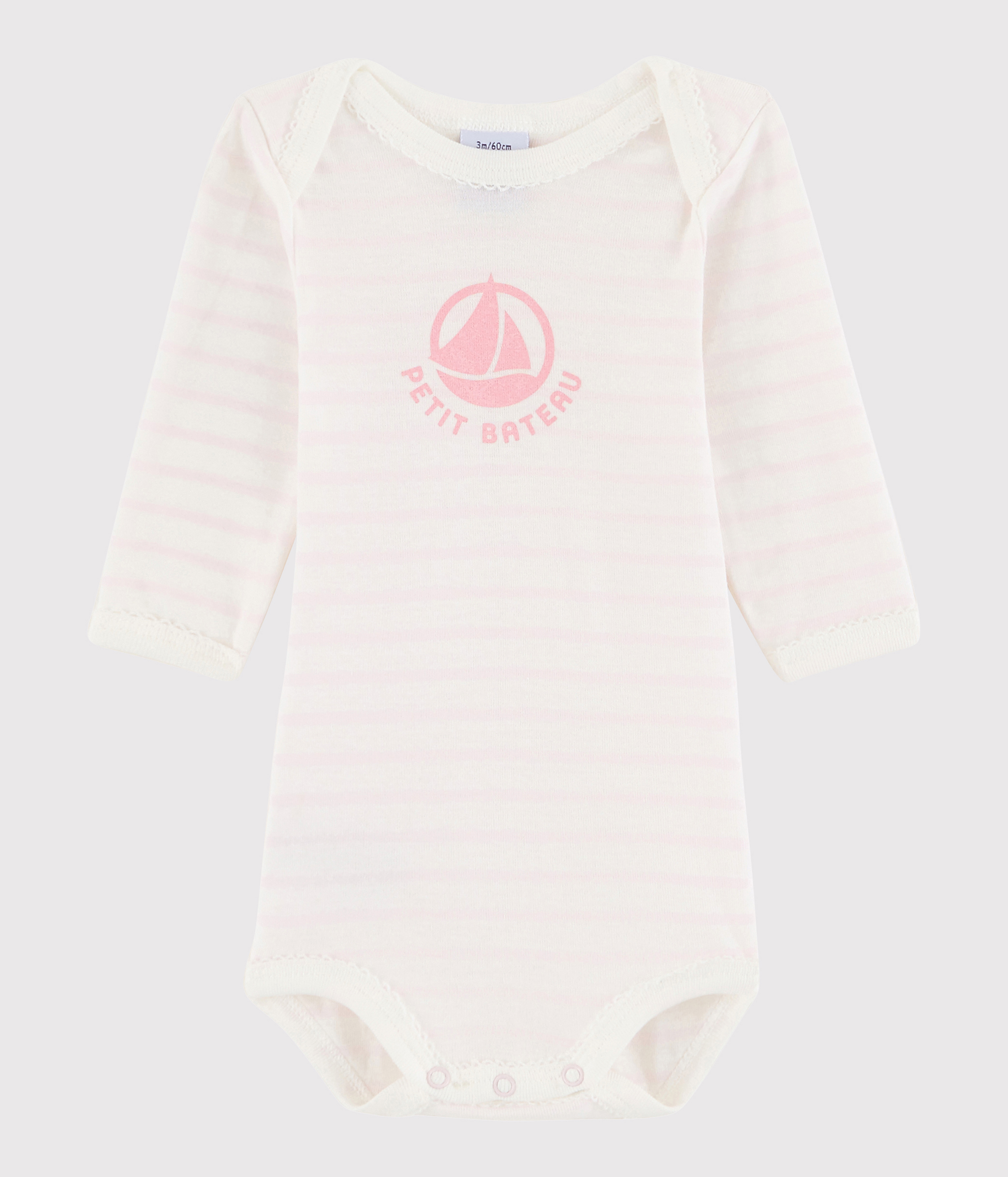 Petit Bateau Lot Bodies Manches Longues Bébé Fille - 100% Coton Doux Et Confortable