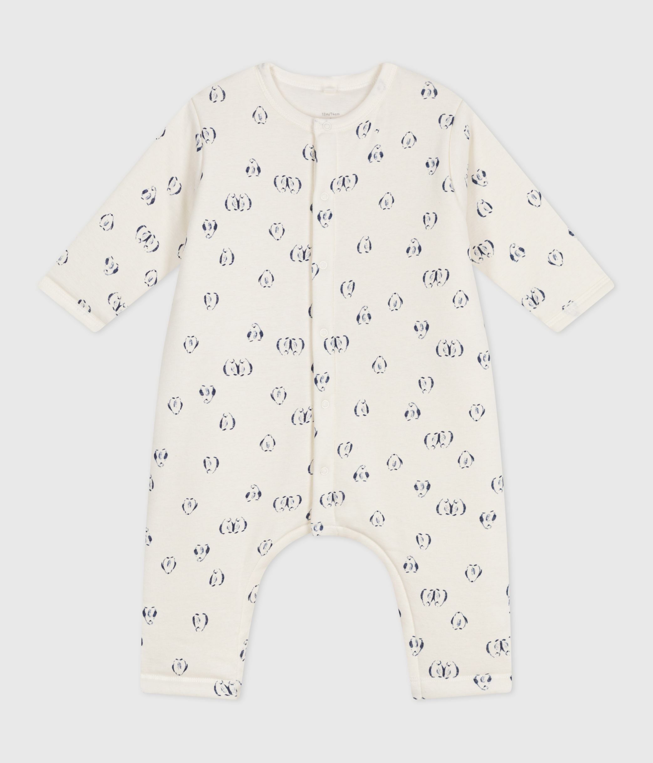 Lot De 3 Bodies Manches Longues Petit Bateau – Imprimé Pingouin, Uni Et Milleraies Pour Bébé - 10