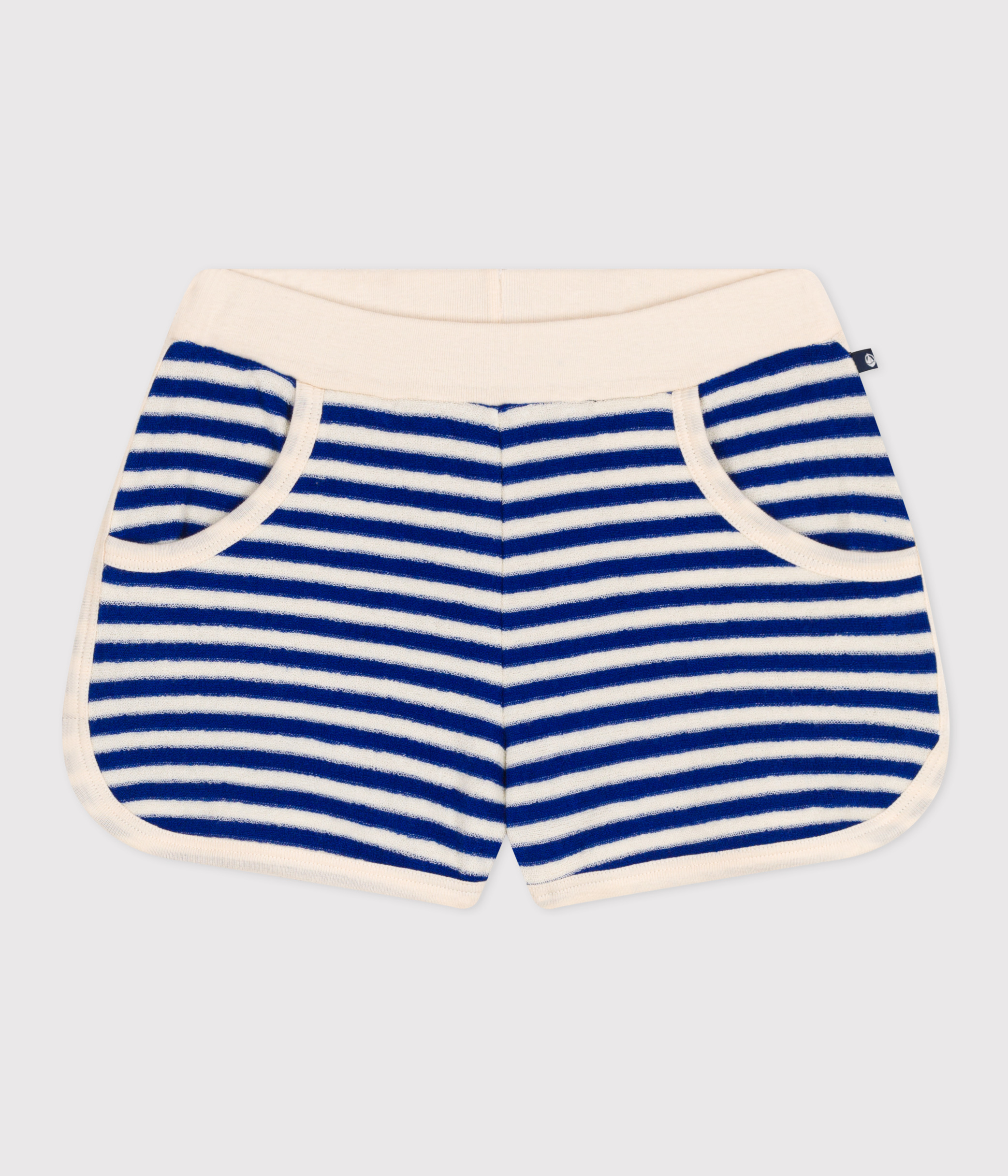 Short Paperbag Rayé Fille – Bleu | Taille élastique Avec Ceinture à Nouer | Poches Avant Et Arrière