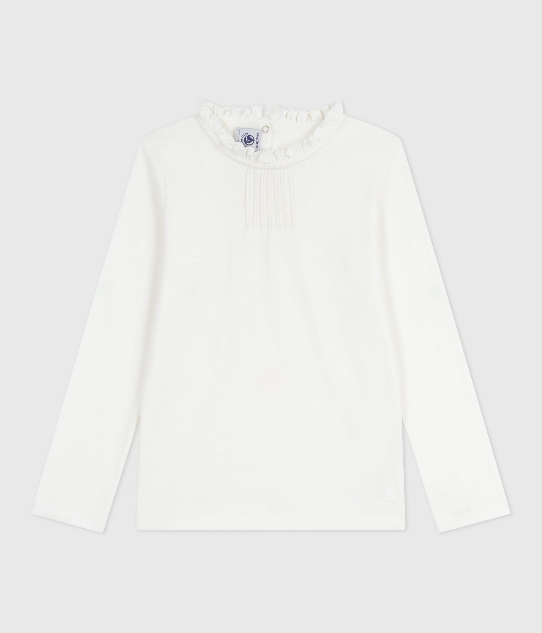 Petit Bateau – Blouse Manches Longues Bébé Fille En Côte Brossée Ultra-Douce, Col Claudine Élégant
