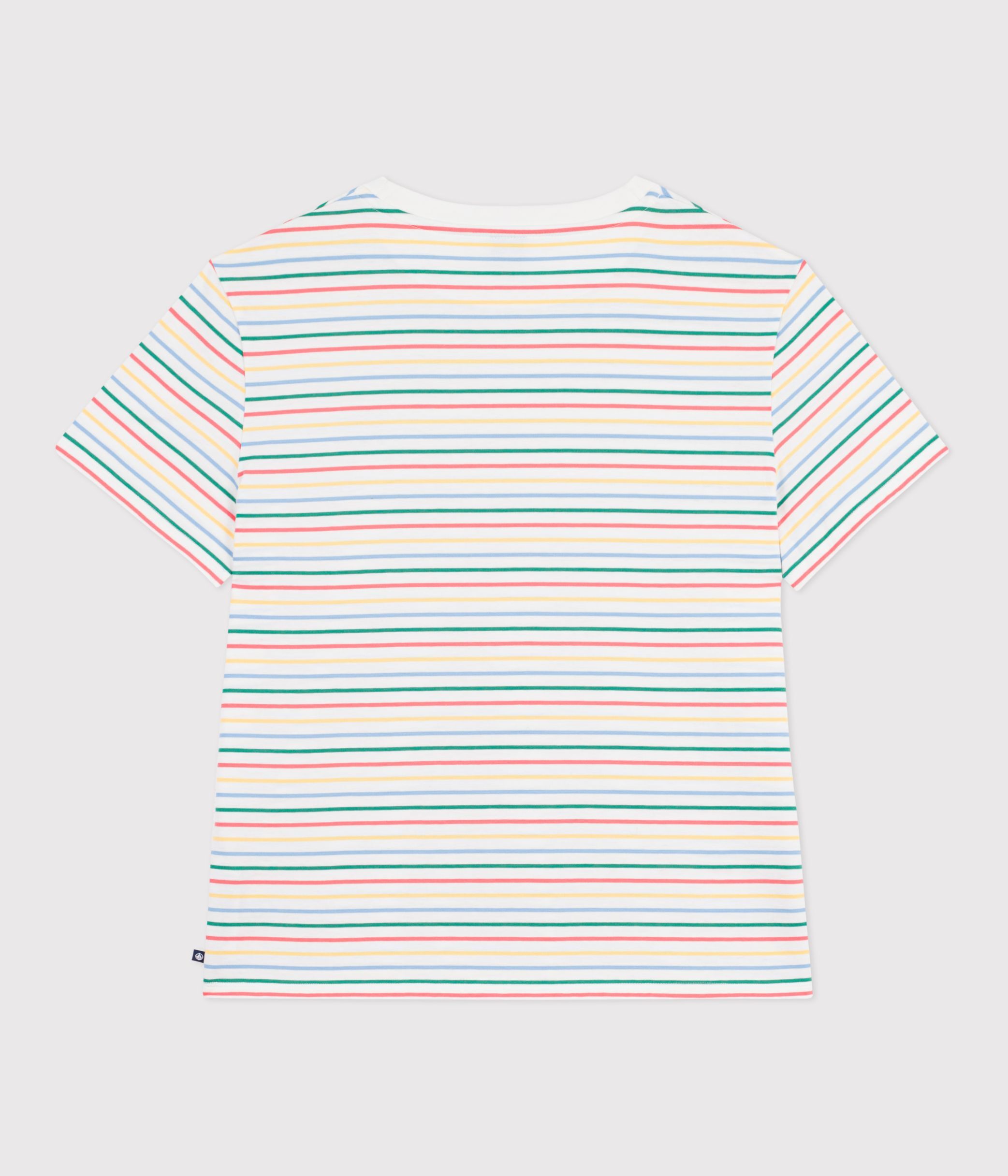 Vêtement Femme S Printemps été T-shirt Femme Talbots - Rayé Multicolore, Col V, Manches Courtes - Taille S (36) Neuf Avec étiquettes Haut Rayé Multicolore Coton