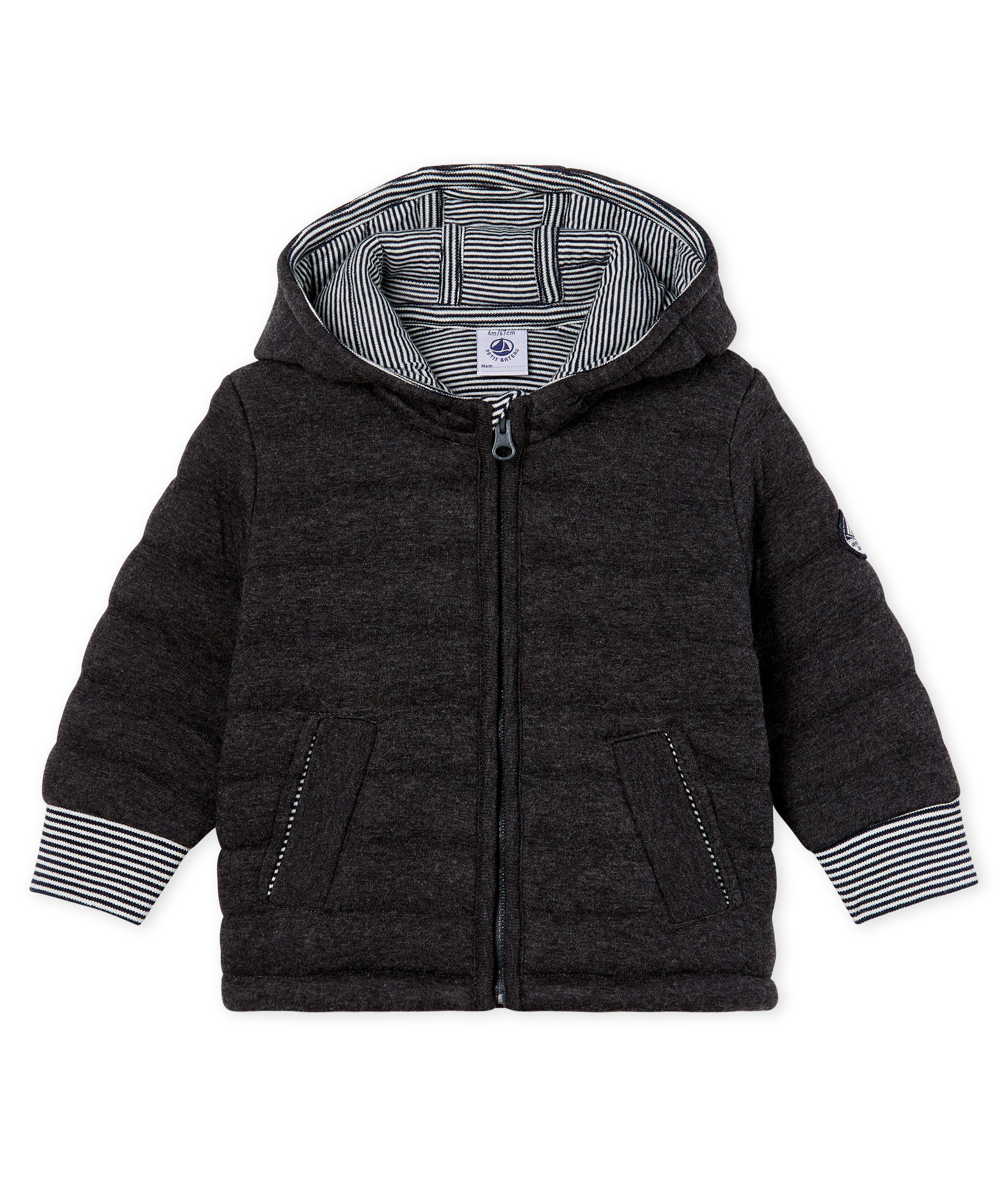 Veste zippée bébé garçon en tubique matelassé