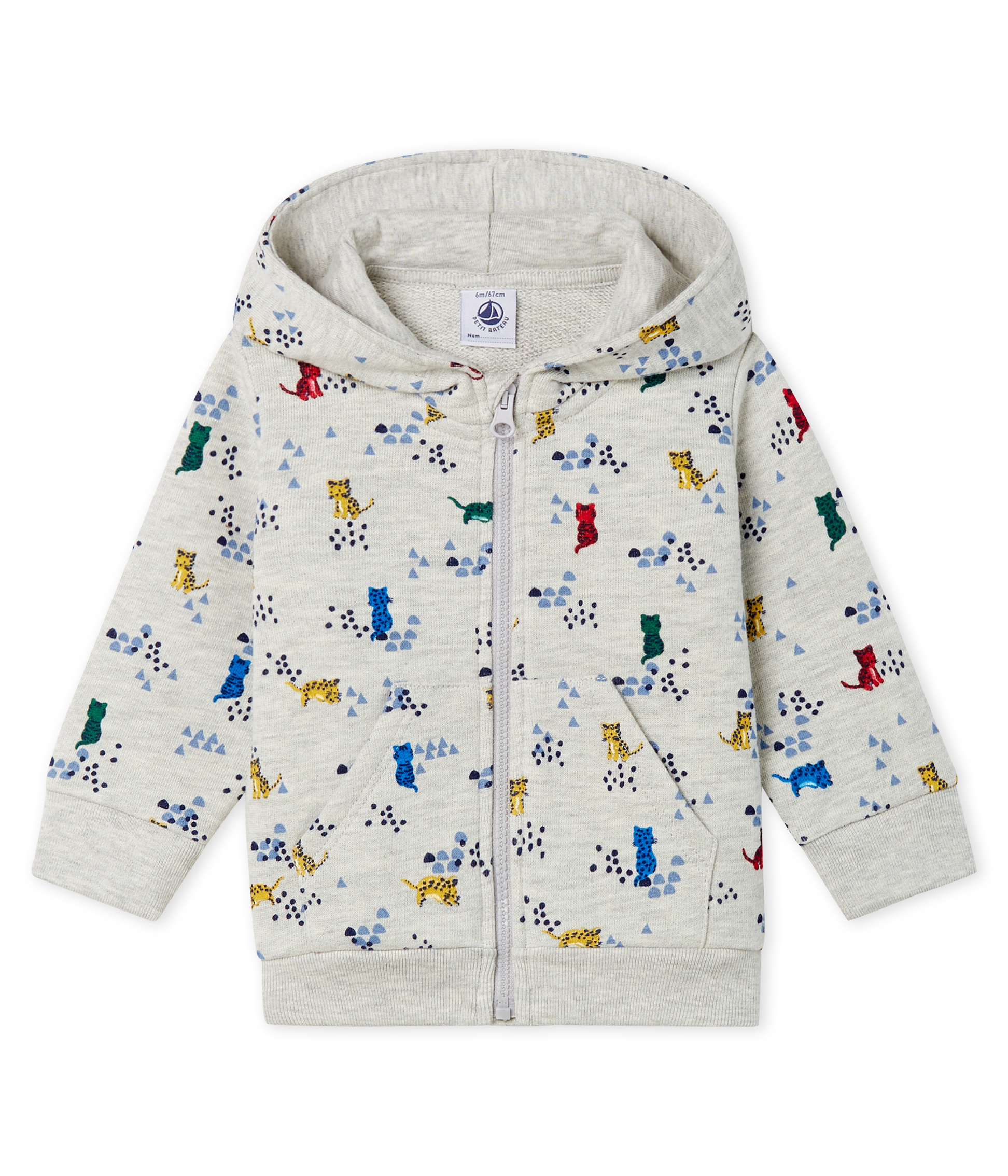 Sweatshirt à capuche bébé garçon en molleton imprimé