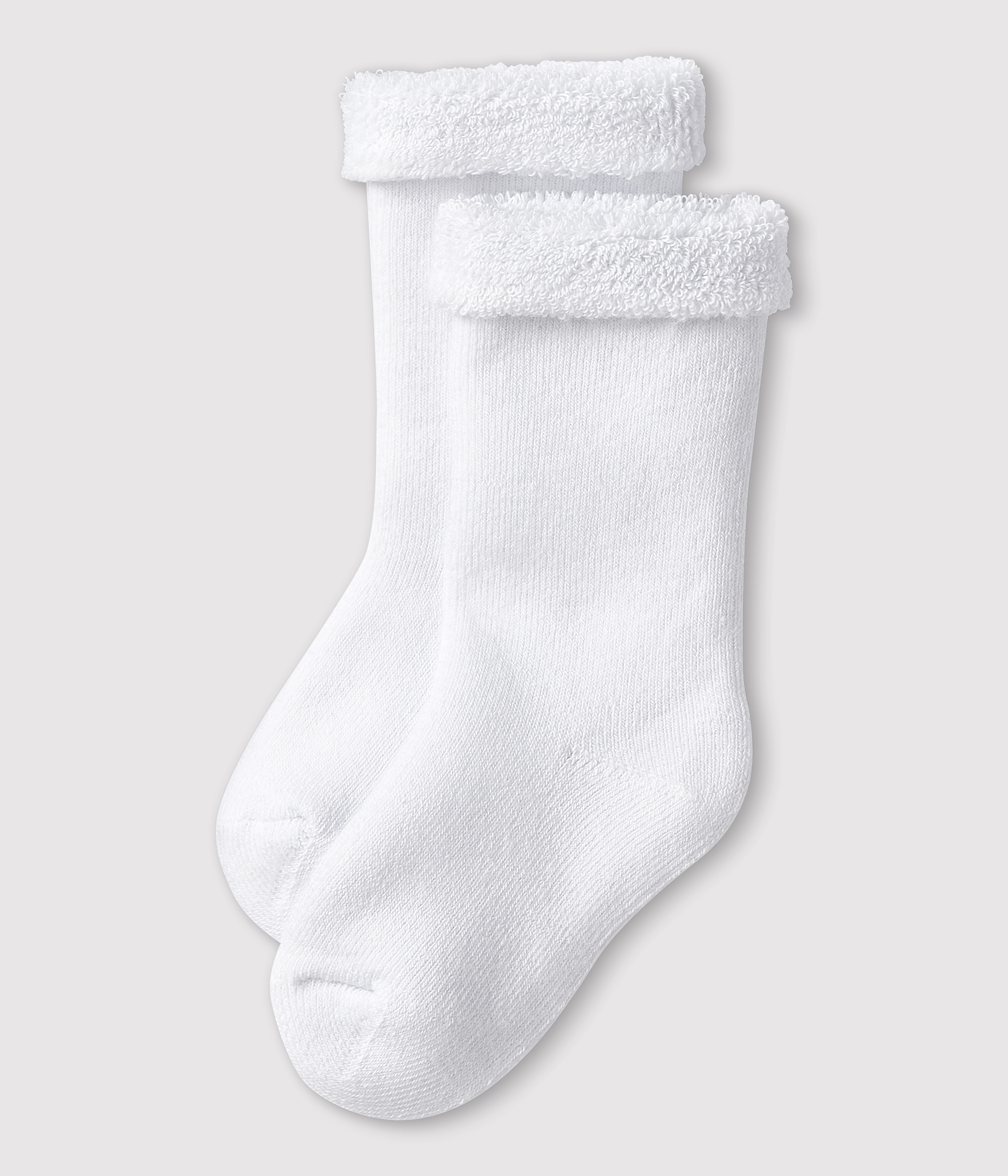 Chaussettes Blanches Bebe En Eponge Ecume Petit Bateau