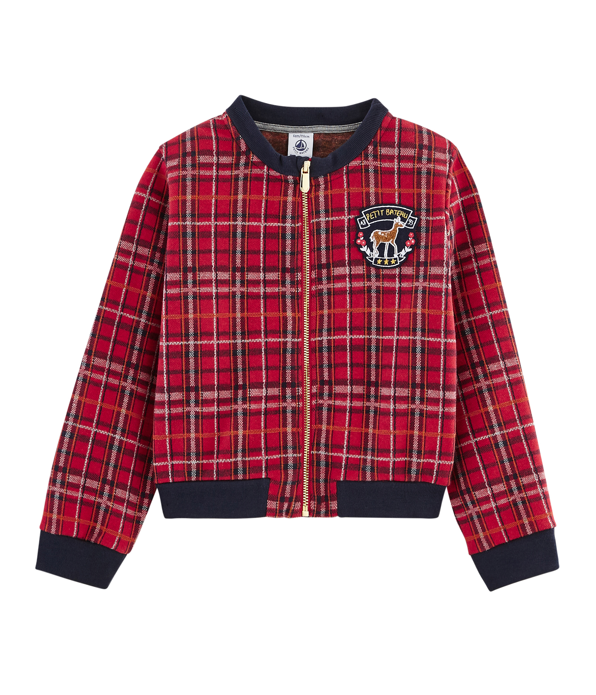 Teddy en maille tartan enfant fille