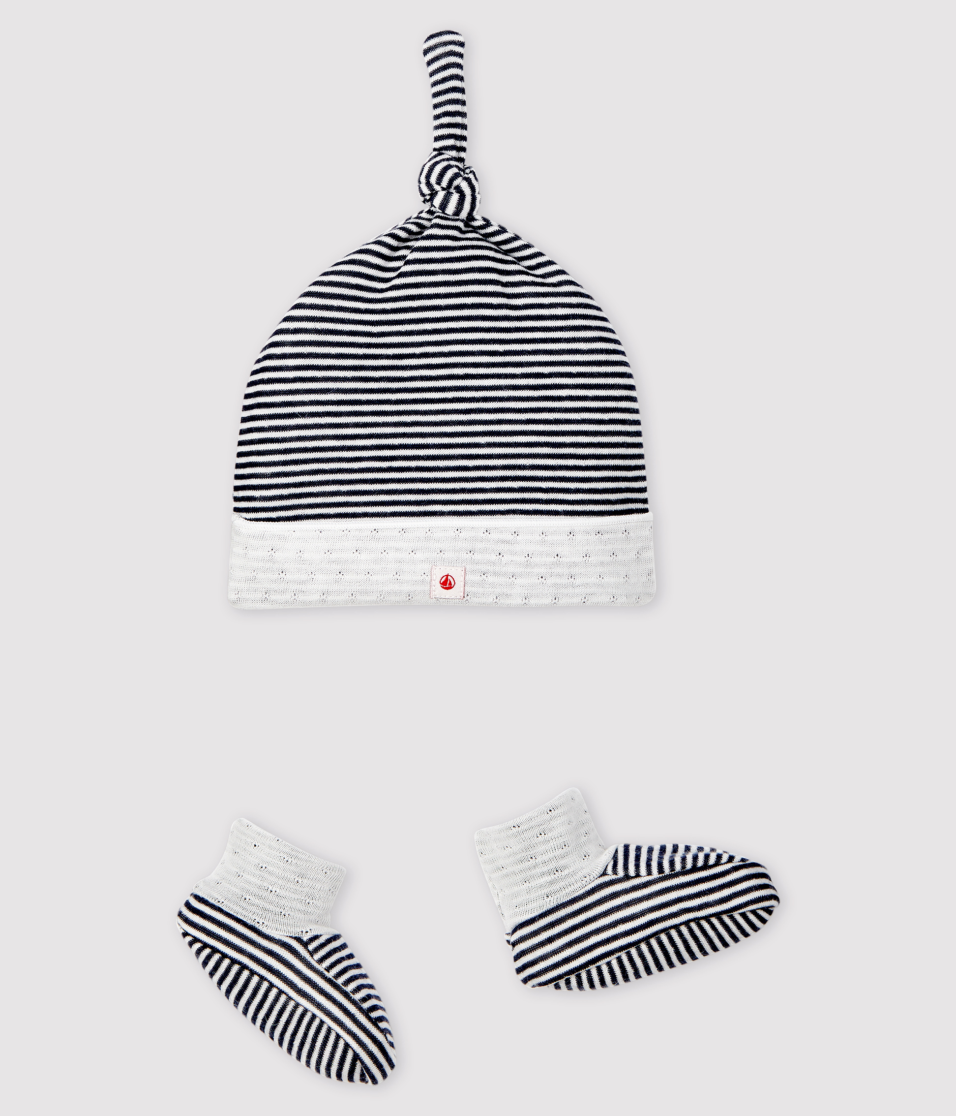 Bonnet Bébé Bleu Absorba 6 Mois + Chaussons Naissance - Lot Layette Douce