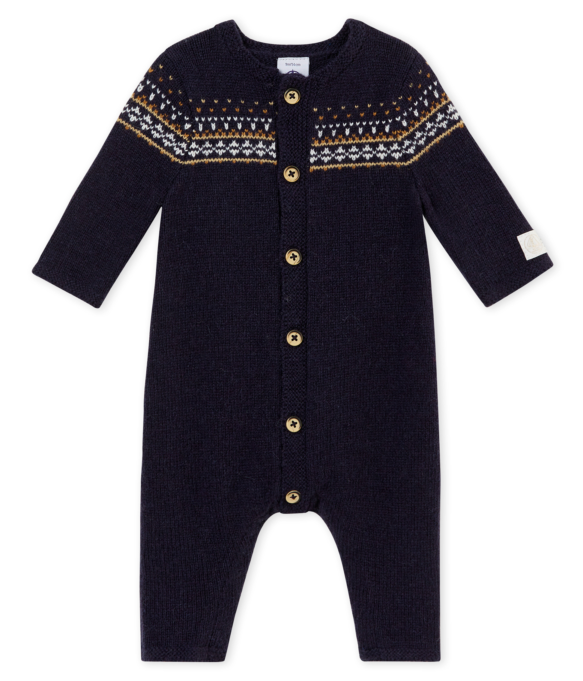 Combinaison Longue Tricot Jaquard Bebe Garcon Smoking Petit Bateau