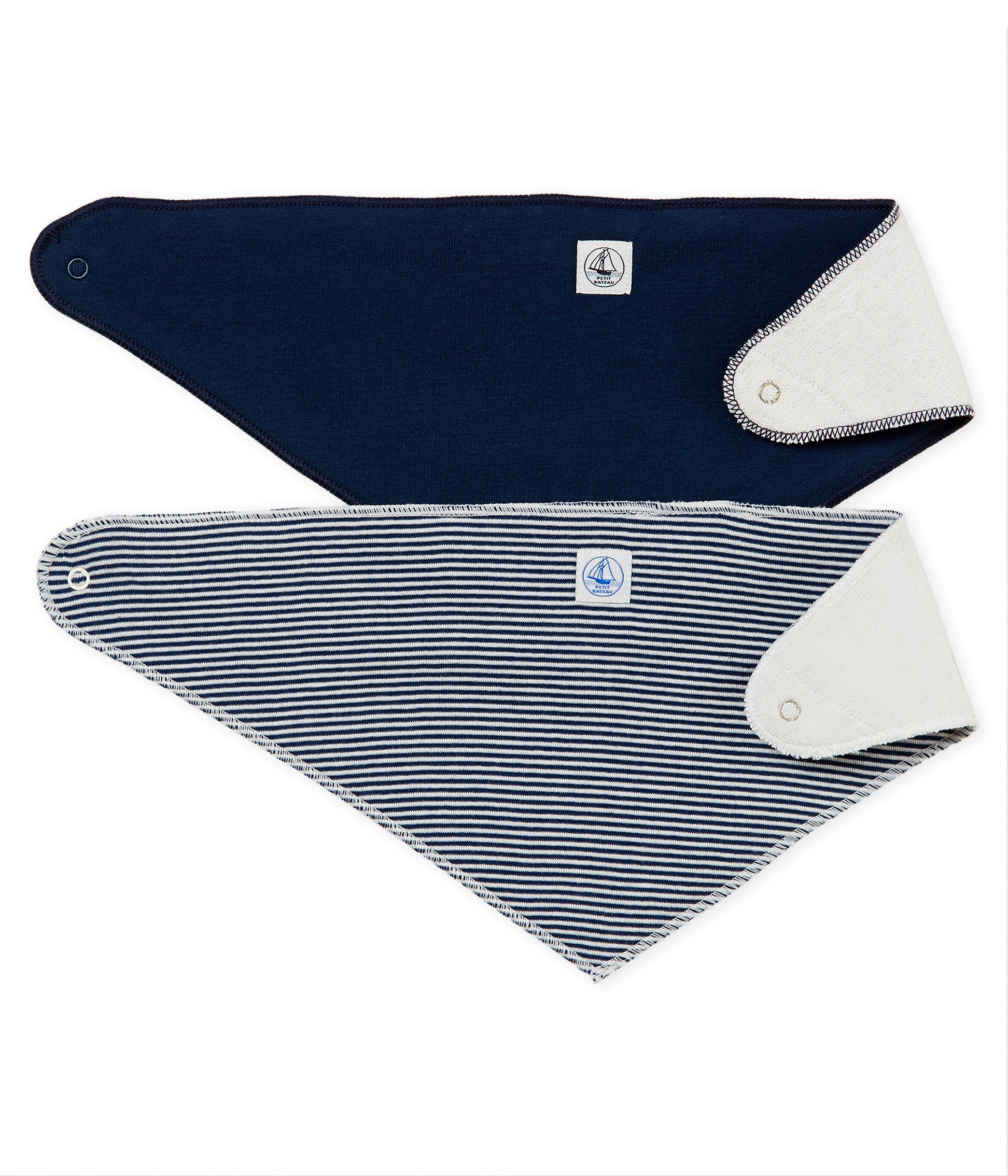 Lot De 2 Bandanas Bavoirs Bebe Mixte Variante 1 Petit Bateau