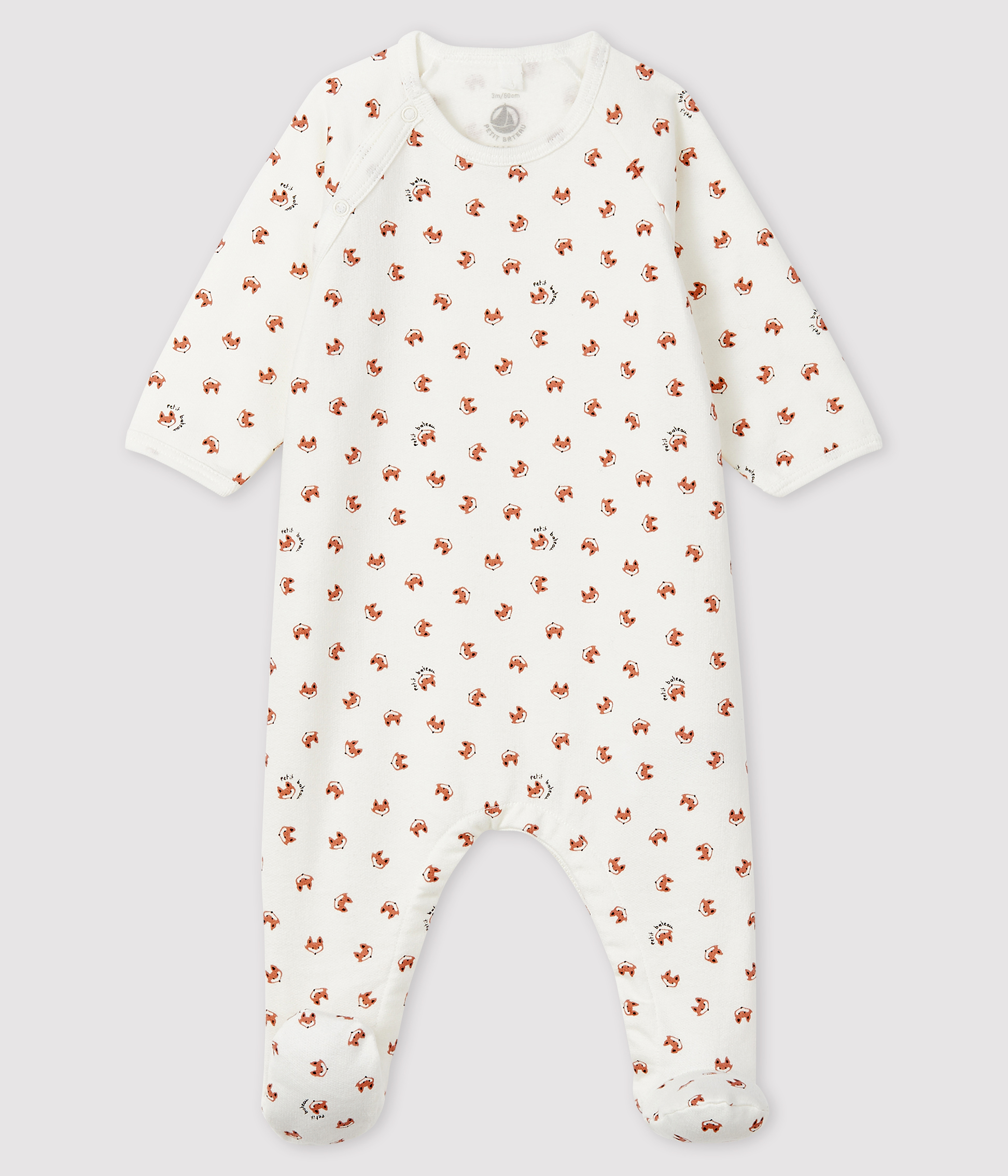 Dors Bien A Imprime Renard Bebe En Molleton Marshmallow Multico Petit Bateau