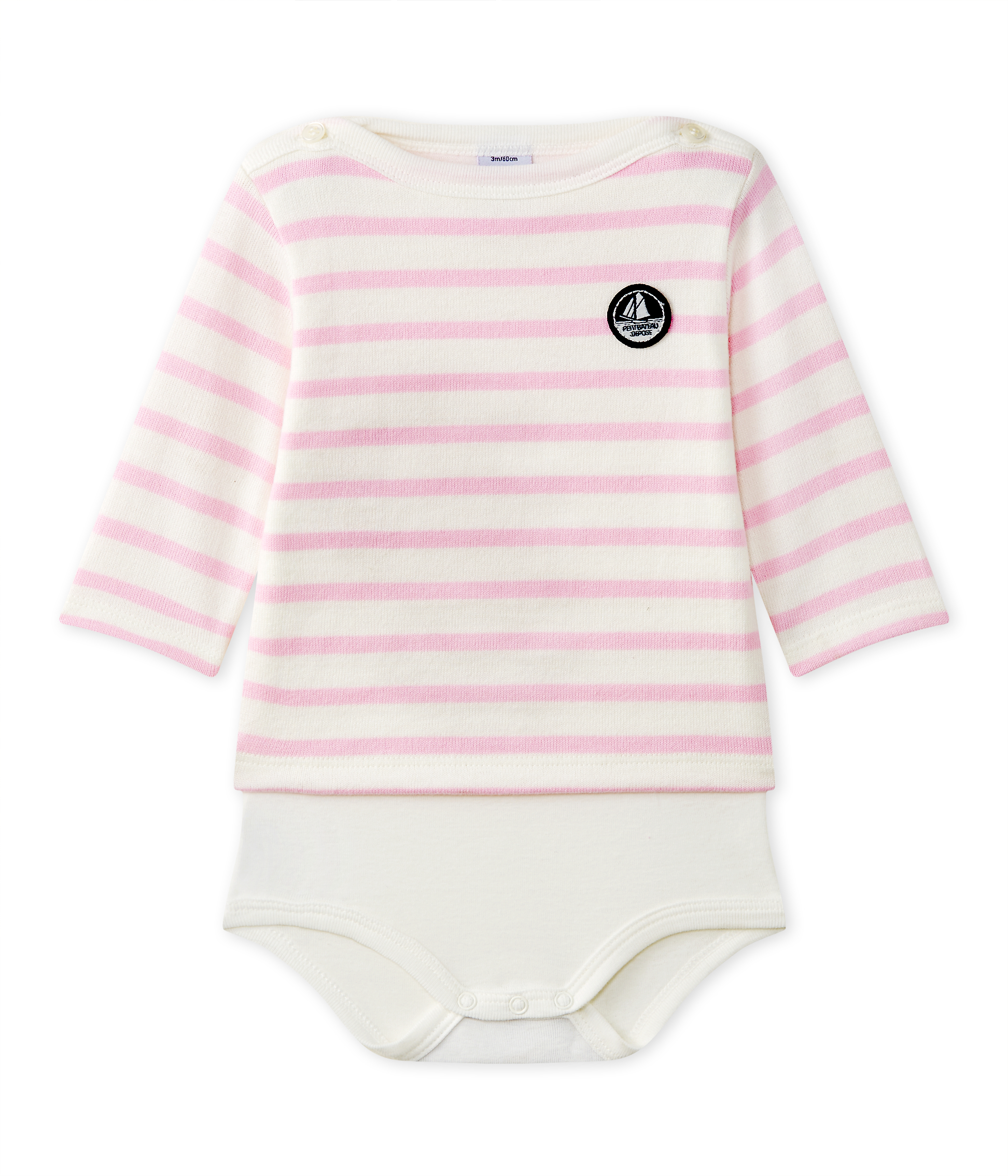 Body Mariniere Bebe Manches Longues Marshmallow Babylone Petit Bateau