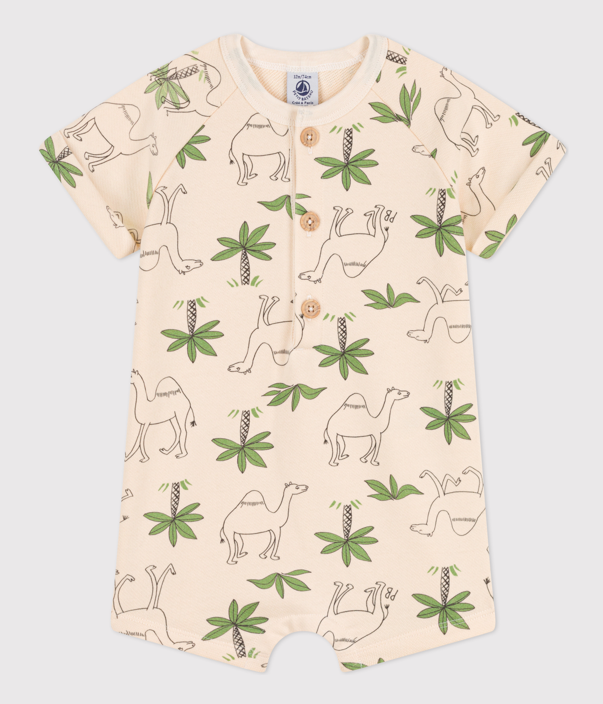 Petit Bateau – Combinaison Courte Bébé Garçon En Coton Bio Oeko-Tex, Ultra Confortable