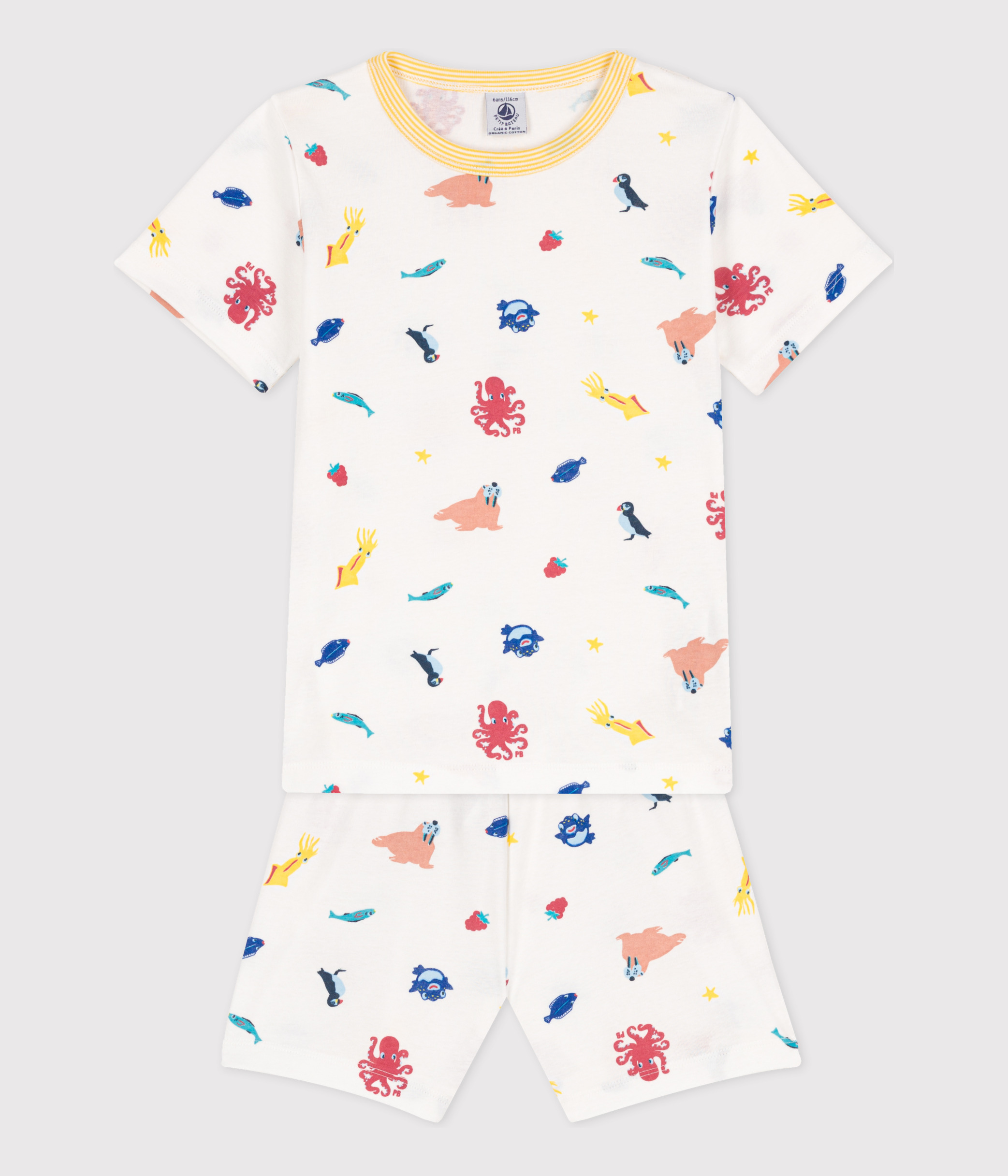 Pigiama Petit Bateau Donna Maniche Lunghe - Cotone, Stampa Floreale, Pantaloni Con Elastico, Taglia S