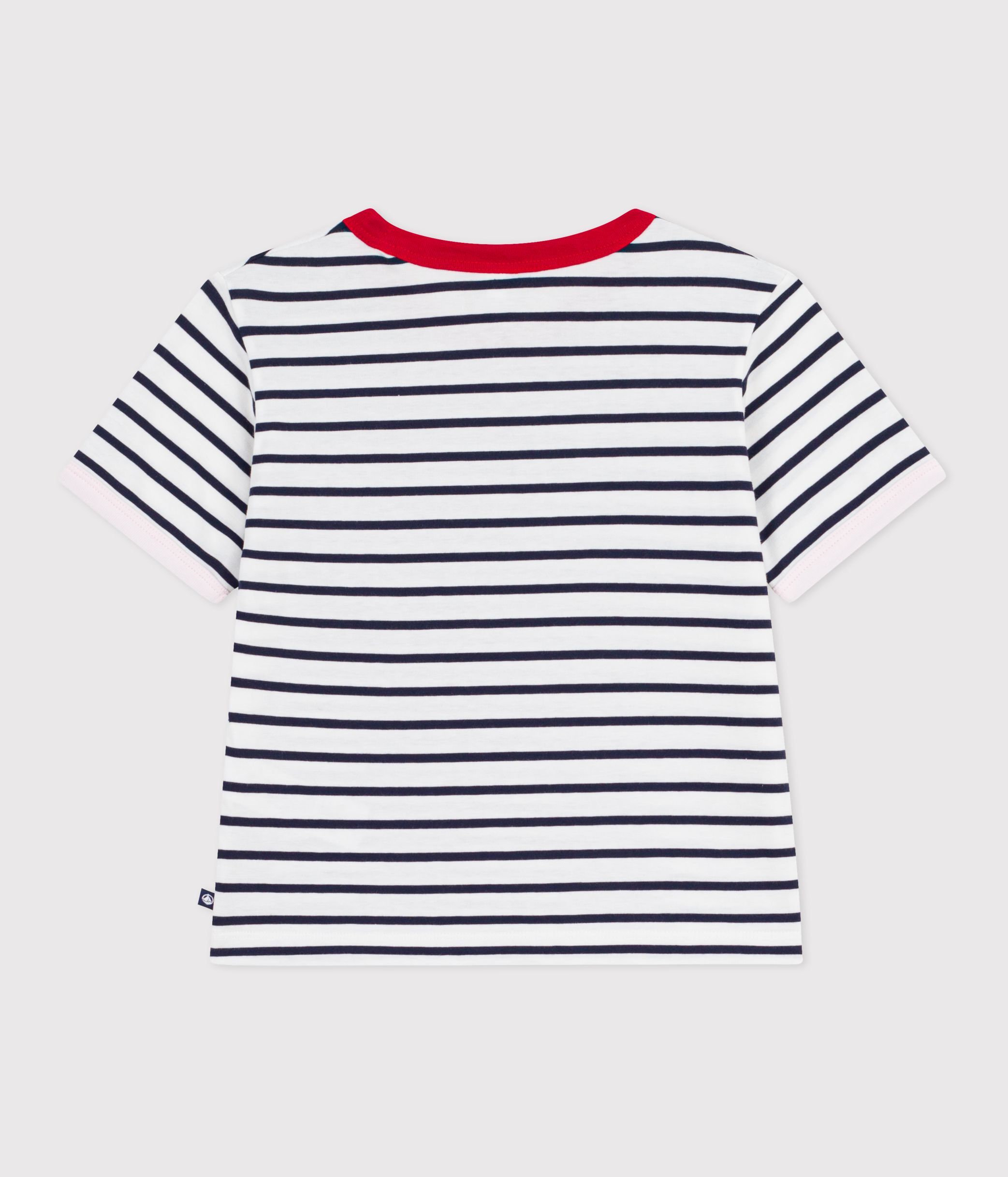 T-shirt Basique F&F Fille 5-6 Ans - Manches Longues Rayures Blanches - Coton