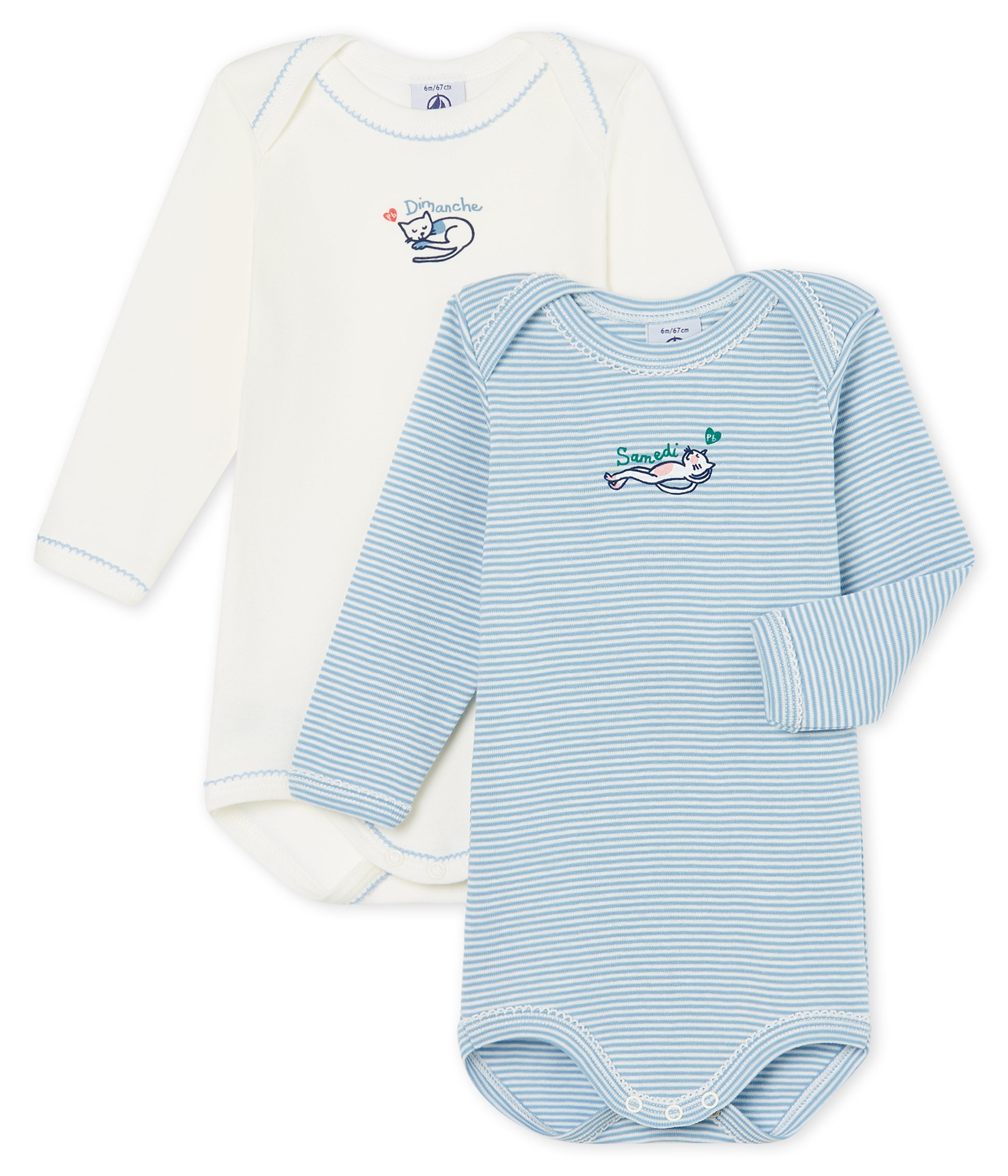Duo de bodies manches longues bébé fille