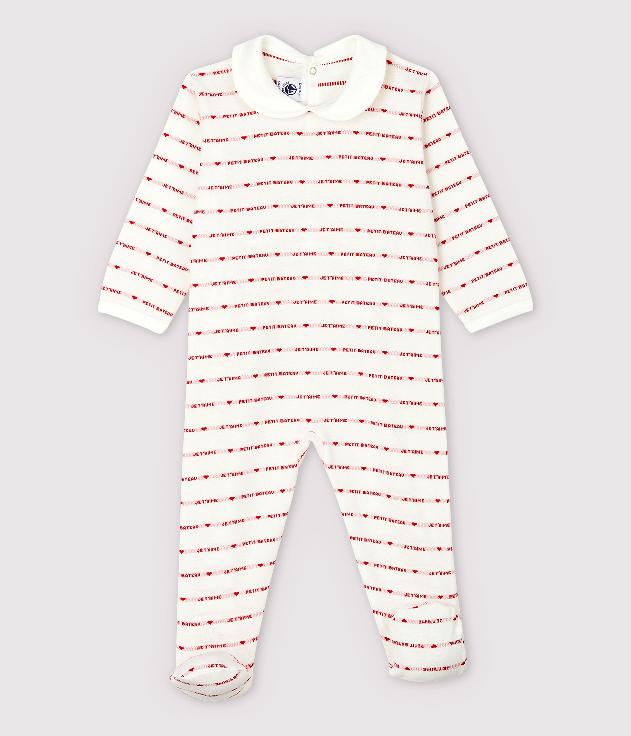 Dors-bien Petit Bateau Je T'aime bébé fille en jacquard