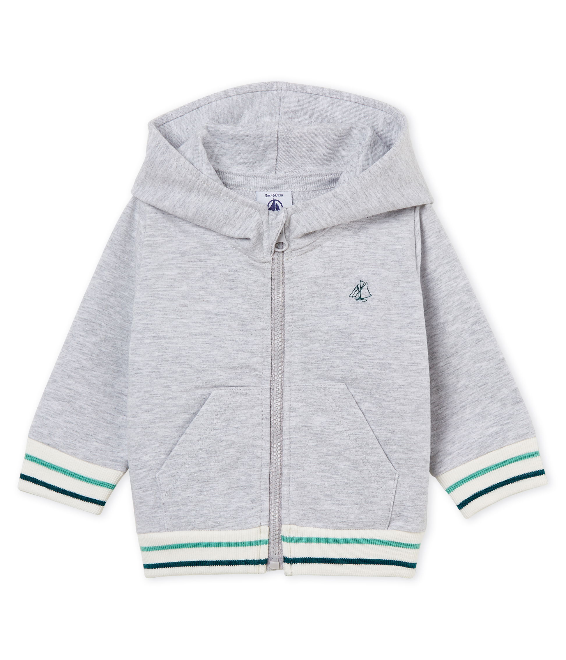 Sweatshirt à capuche zippé bébé garçon en molleton