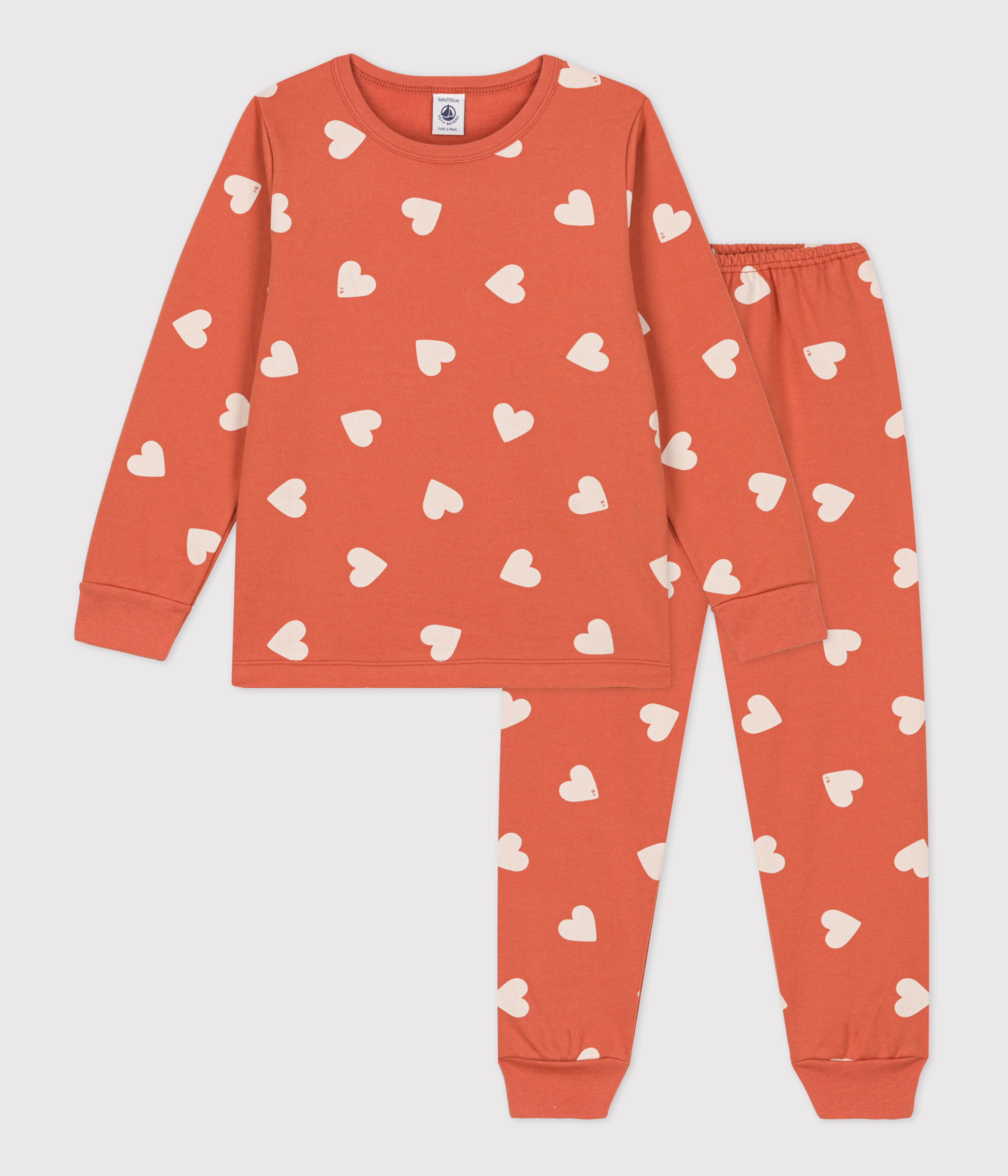 Pyjama coeur petite fille/petit garçon en molleton 