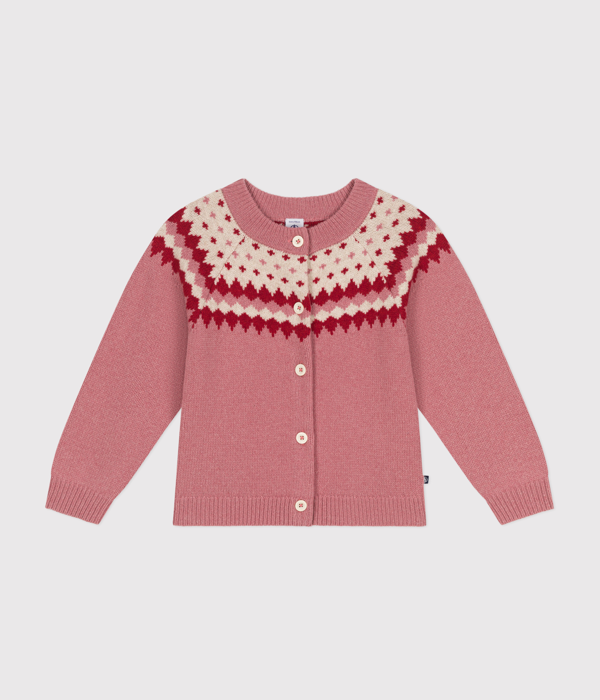 Cardigan Tricoté Manches Longues Pour Fille - En Coton Doux, Bicolore, Taille 1 à 14 Ans