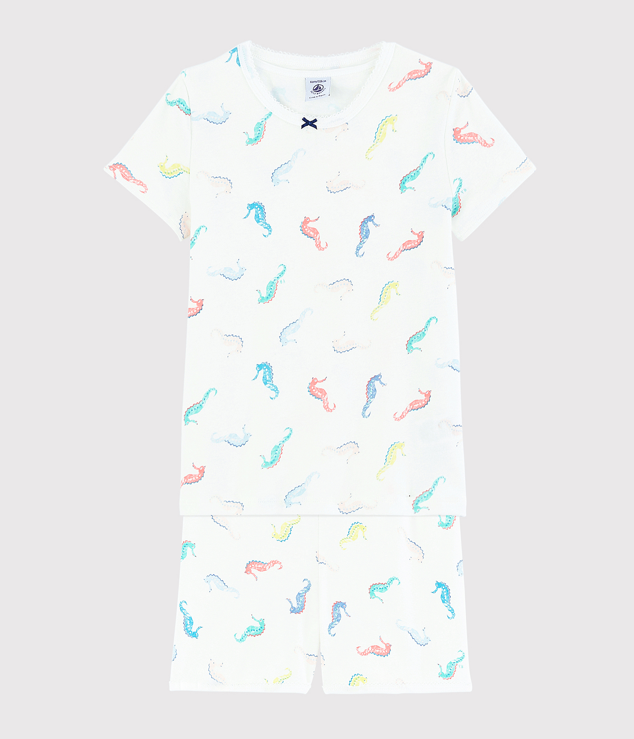 Petit Bateau A0d50, Pyjacourt Bambina, Bianco/Multicolore, 2 Anni
