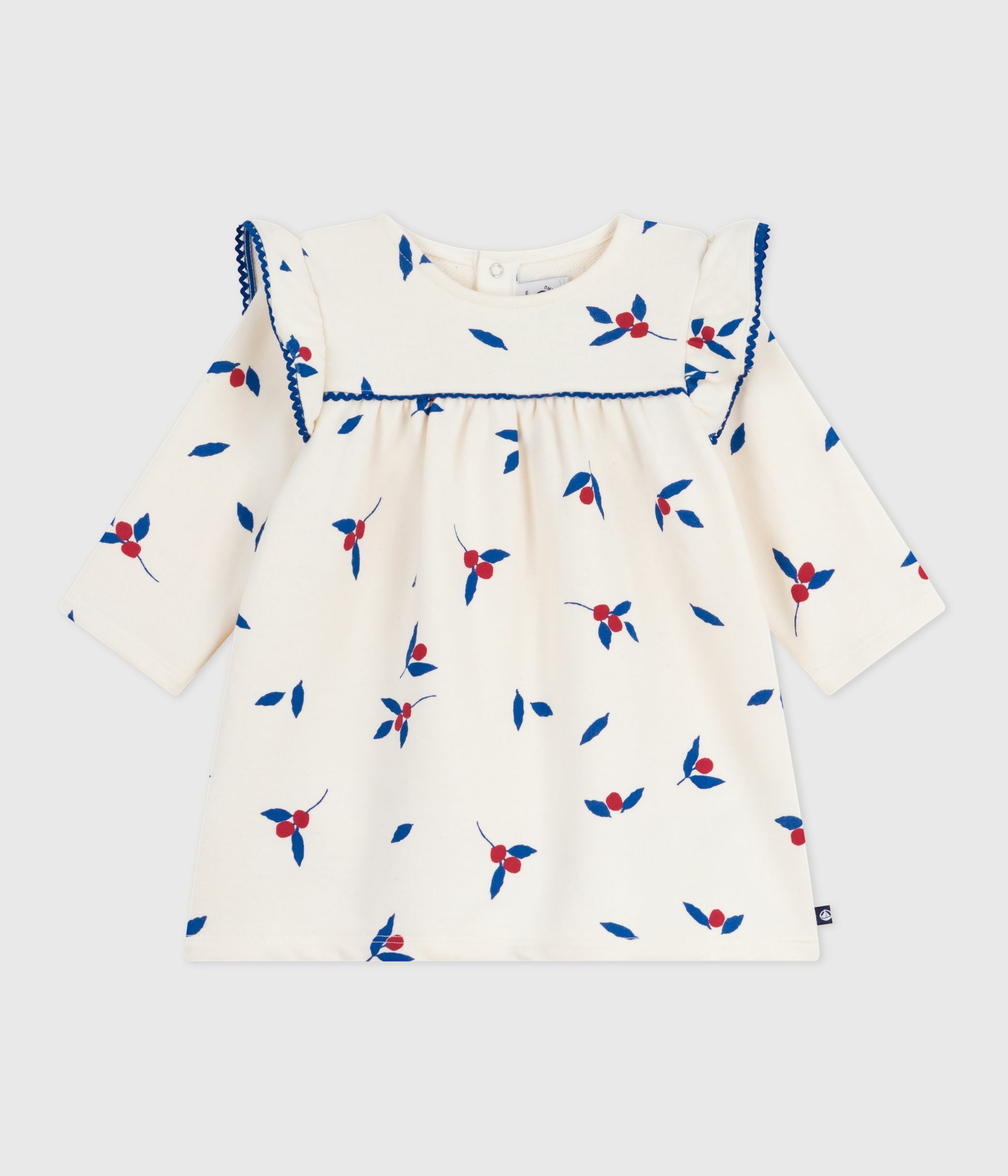 Tunique Petite Bateau Imprimée Avec Dentelle - Manches Longues - Taille 12 Ans - Occasion Très Bon état