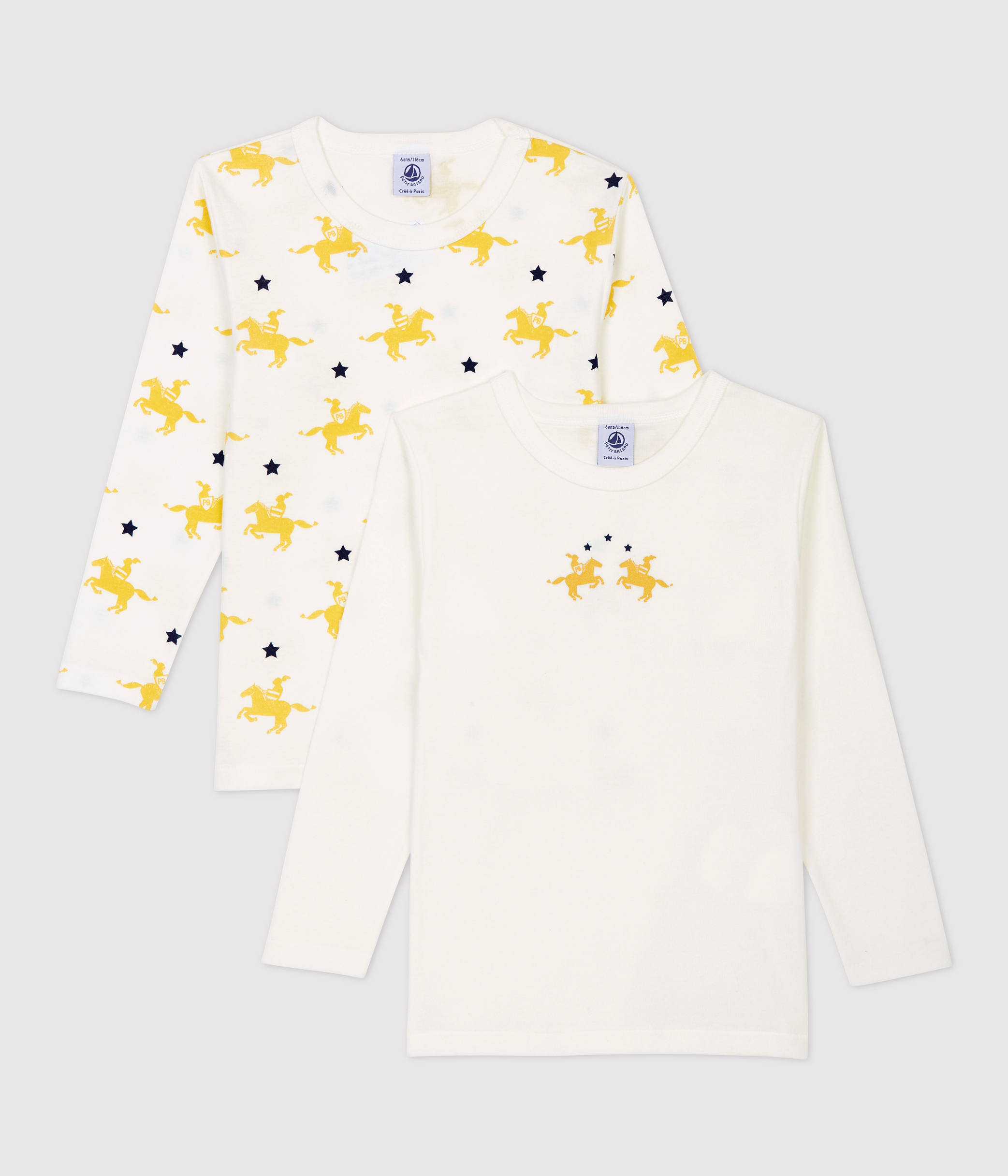 Petit Bateau Tee Shirt Manches Longues Bébé Garçon - Jersey Fin Coton Confortable
