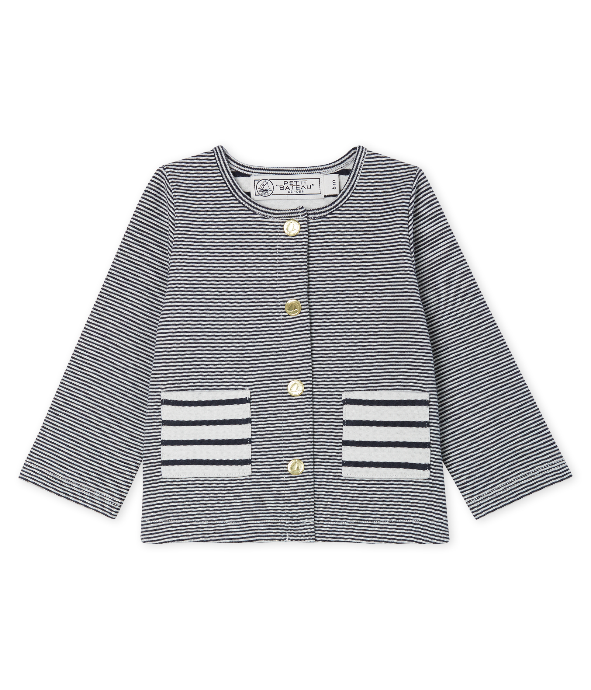 Cardigan bébé fille en maille rayée
