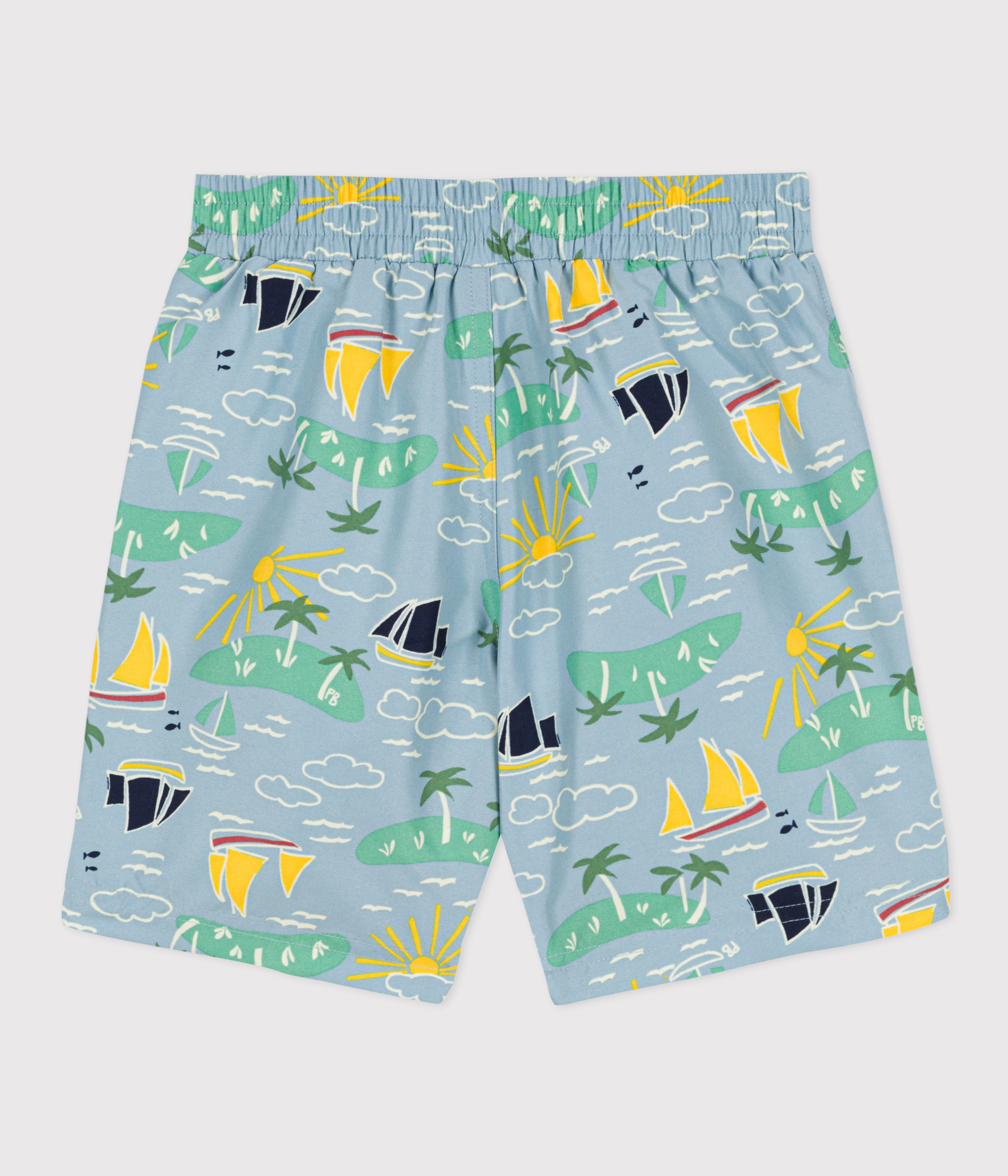 Short De Bain Double Couche Imprimé Pompiers - Taille élastique Avec Cordon - Pour Garçons Et Filles - Séchage Rapide