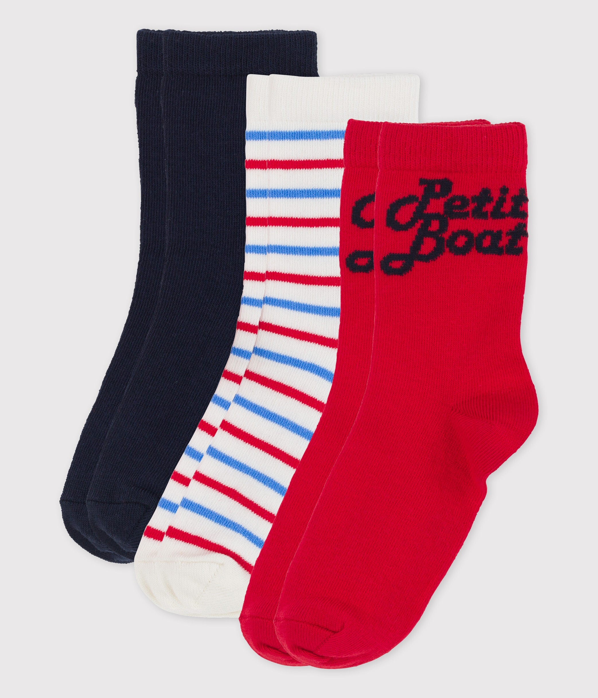 2 Paires De Chaussettes En Coton Rayures Enfant Variante 1 | Petit Bateau