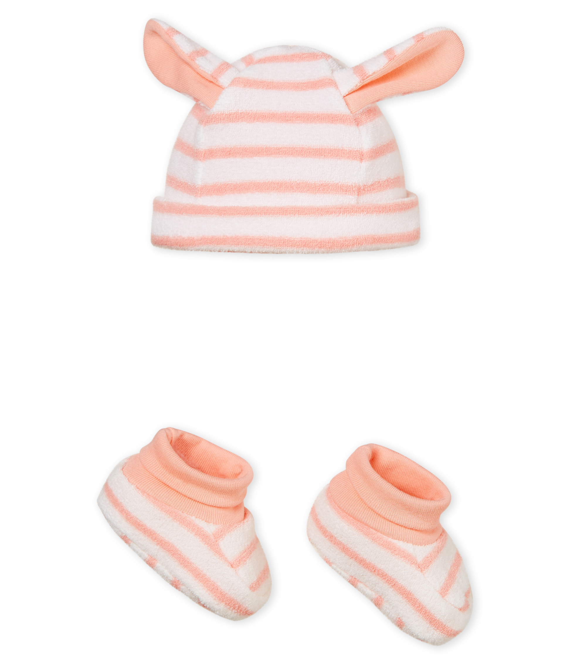 Bonnet et chaussons bébé mixte rayés
