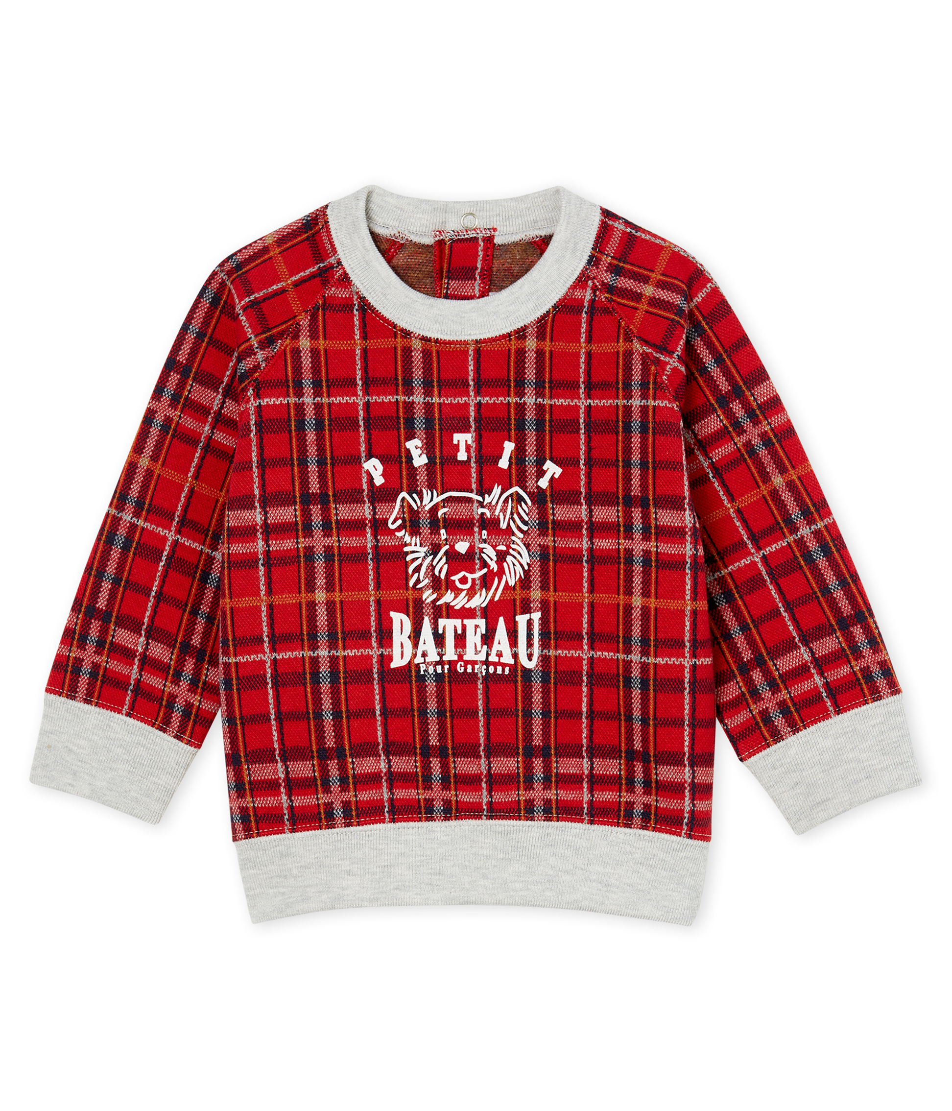 Sweatshirt bébé garçon en maille à carreaux