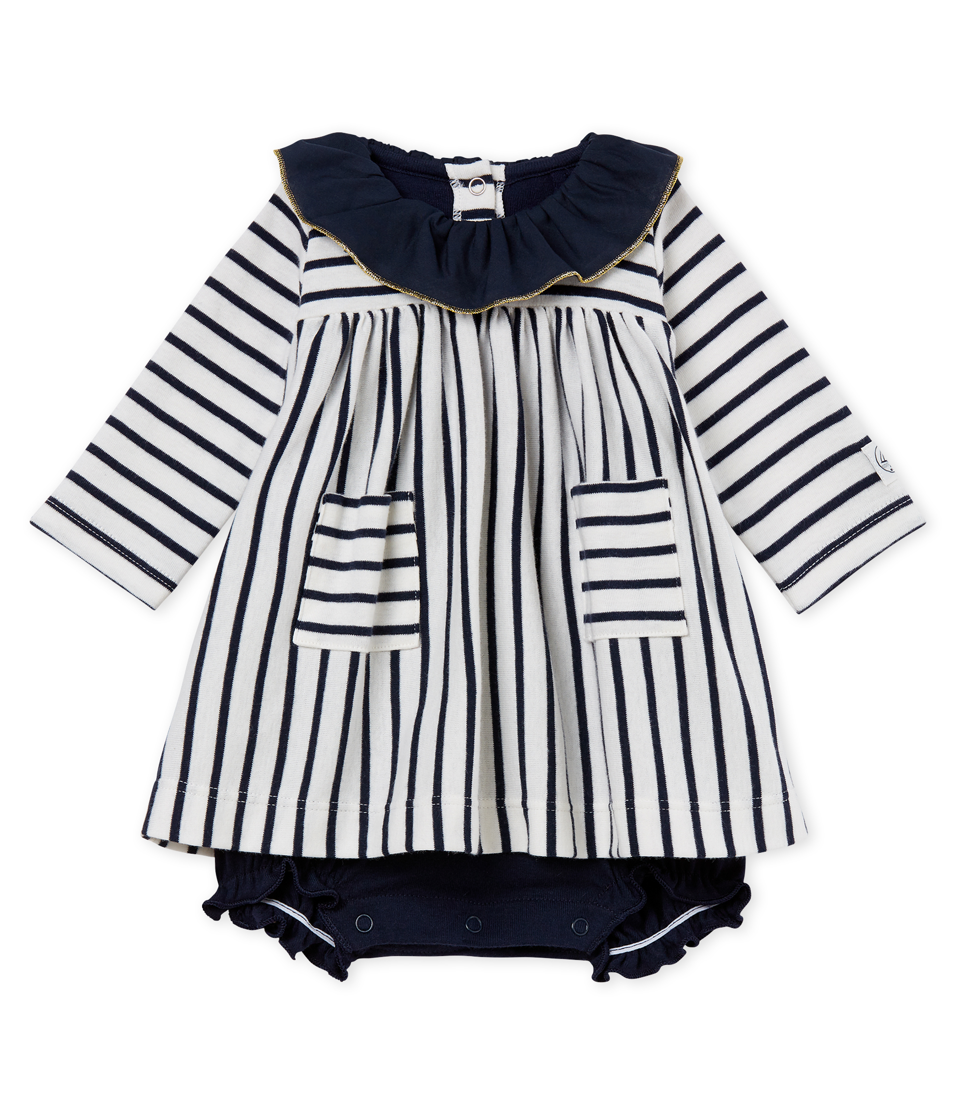Robe body rayée bébé fille