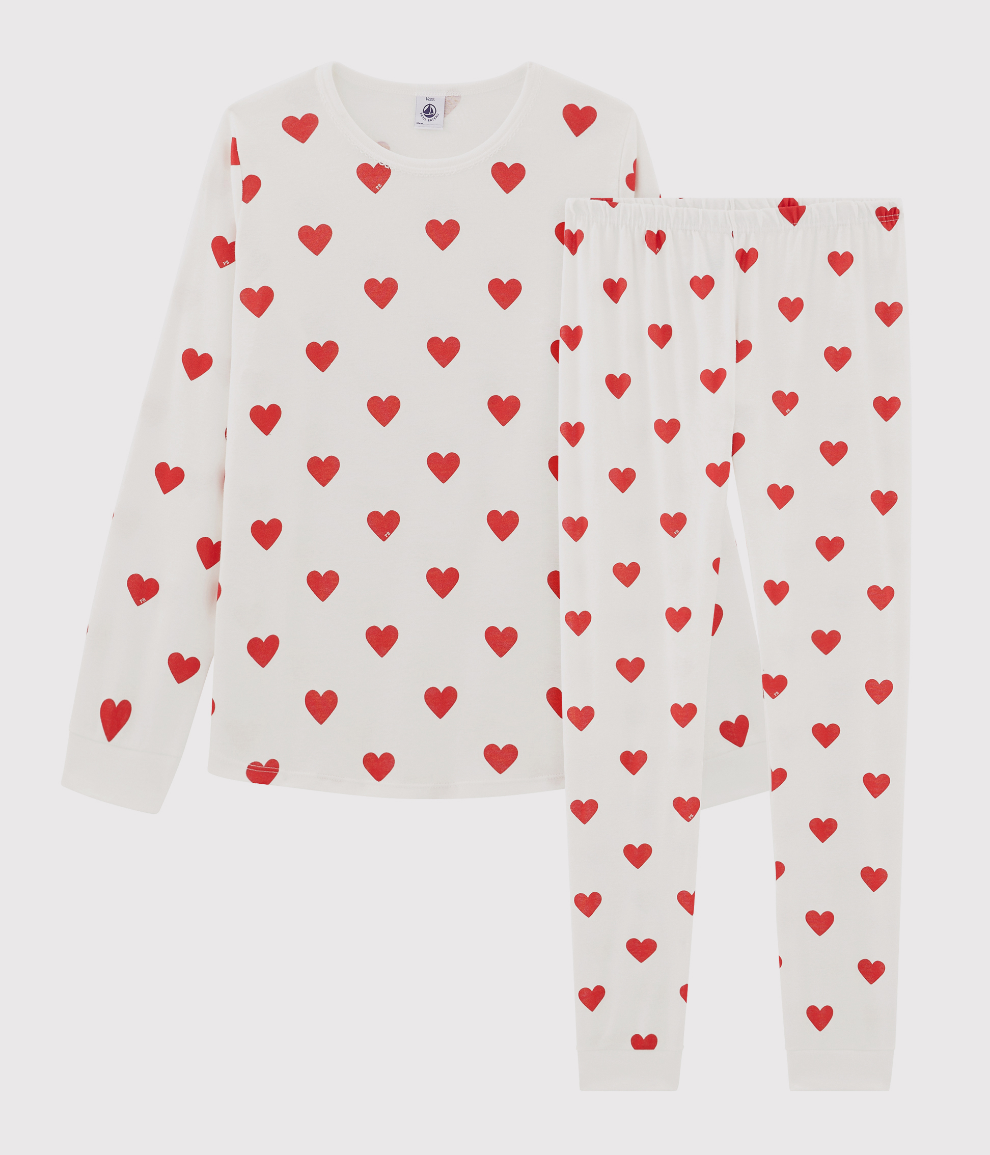 Pyjama c ur rouge fille femme en coton biologique Petit Pyjama c ur rouge fille femme en coton biologique Petit